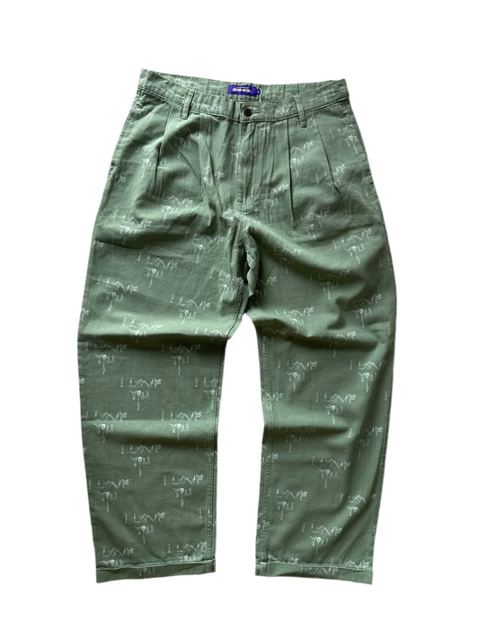 Fucking Awesome I Love You Pleated Baggy Pant