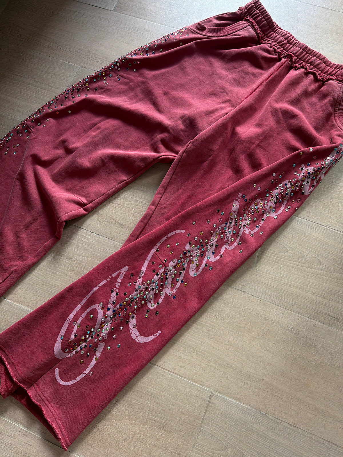 Jaded London Hardcore Jewel Monster Sweatpants Burgundy (S)