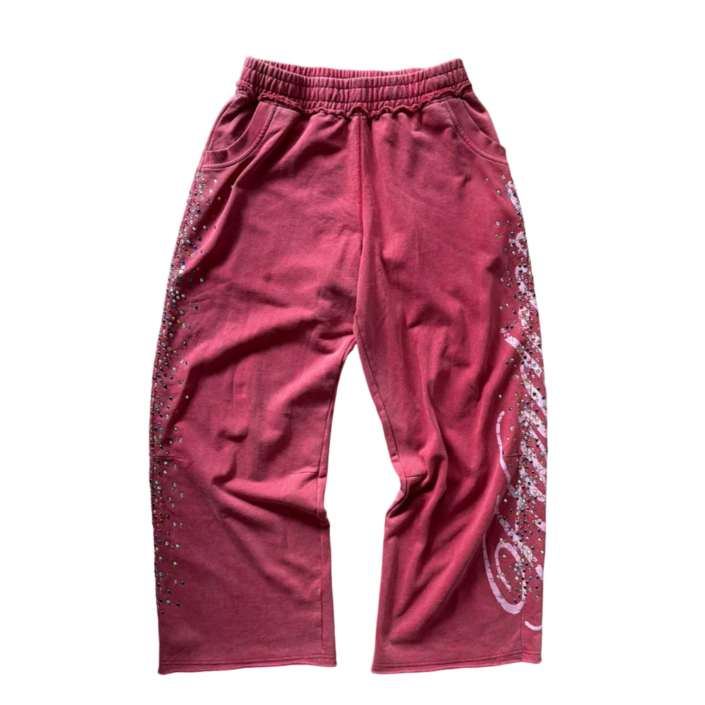 Jaded London Hardcore Jewel Monster Sweatpants Burgundy (S)