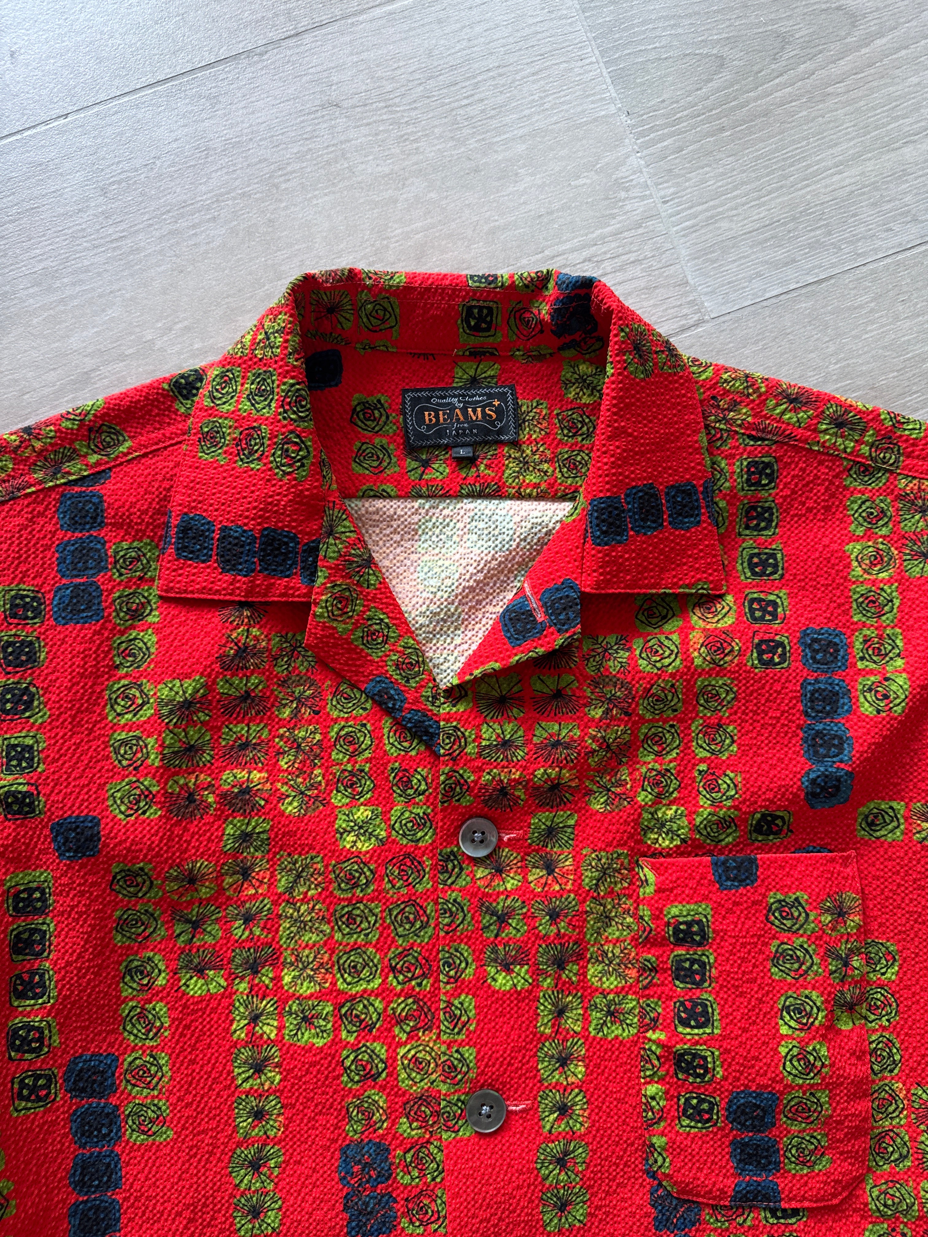 Beams Plus Japón Beach Monogram Shirt