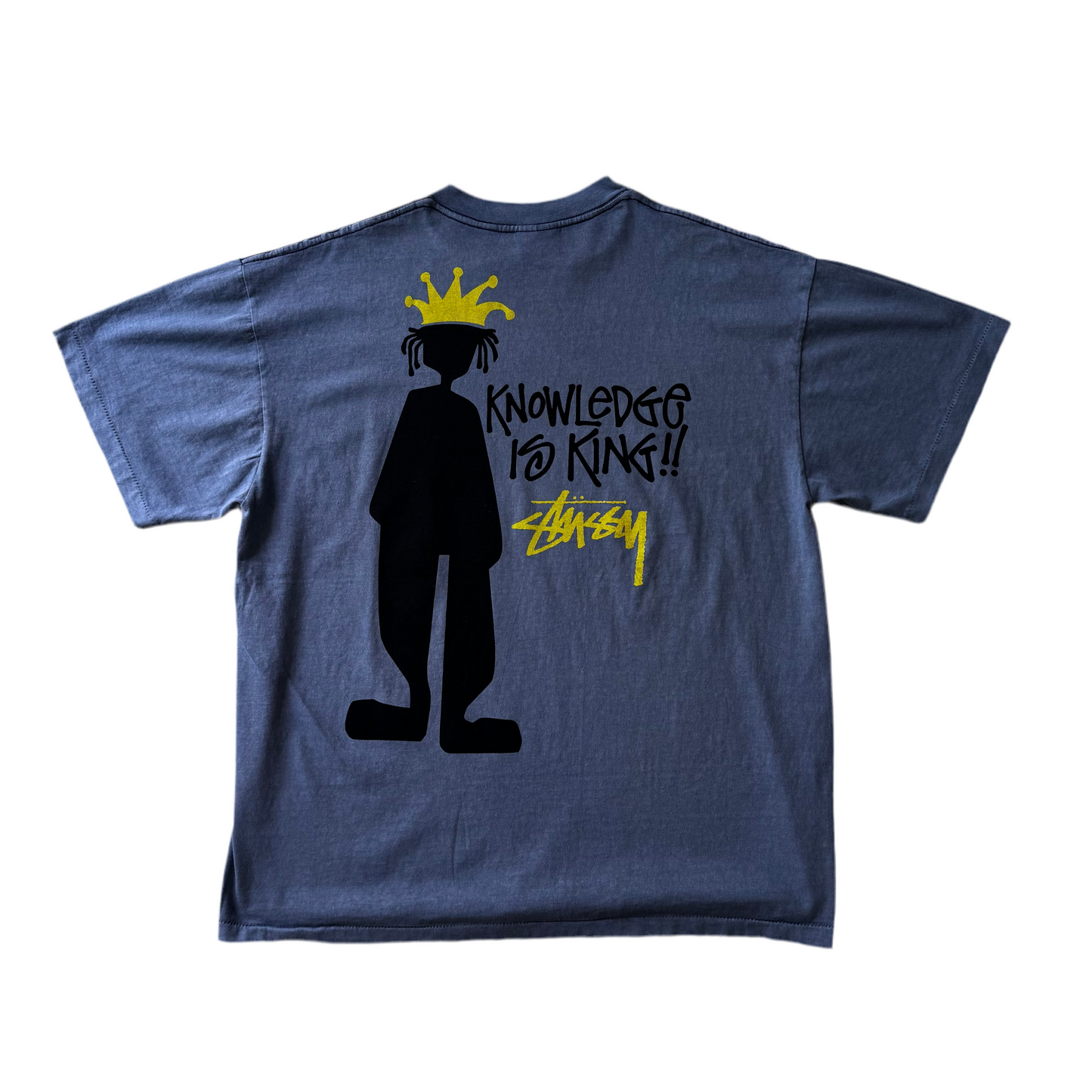 Vintage Stüssy Knowledge Is King Navy Tee