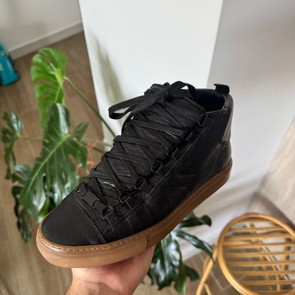 Balenciaga Arena High Top Black/Gum Sneakers