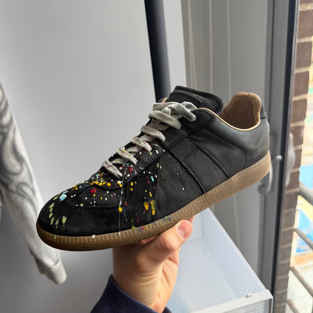 Maison Margiela Paint Splatter Replica GAT Sneakers Black