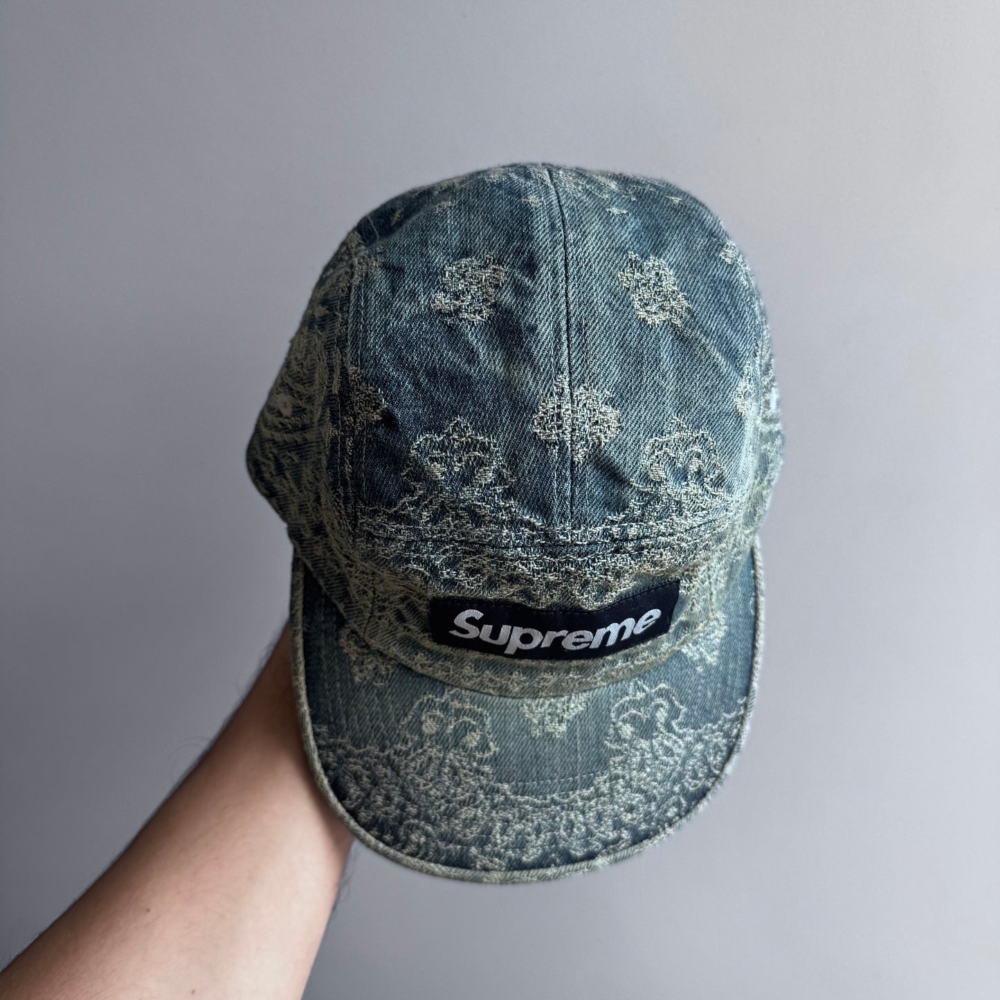 Supreme Bandana Jacquard Denim Camp Cap SS25