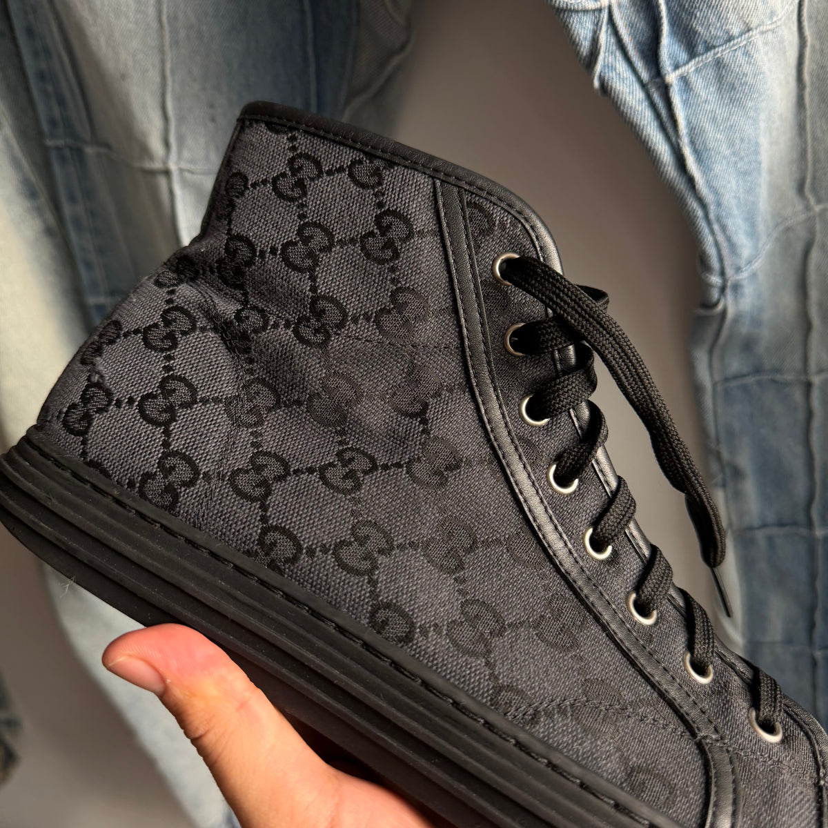 Gucci GG High Lead Black Logo Print (10.5US)