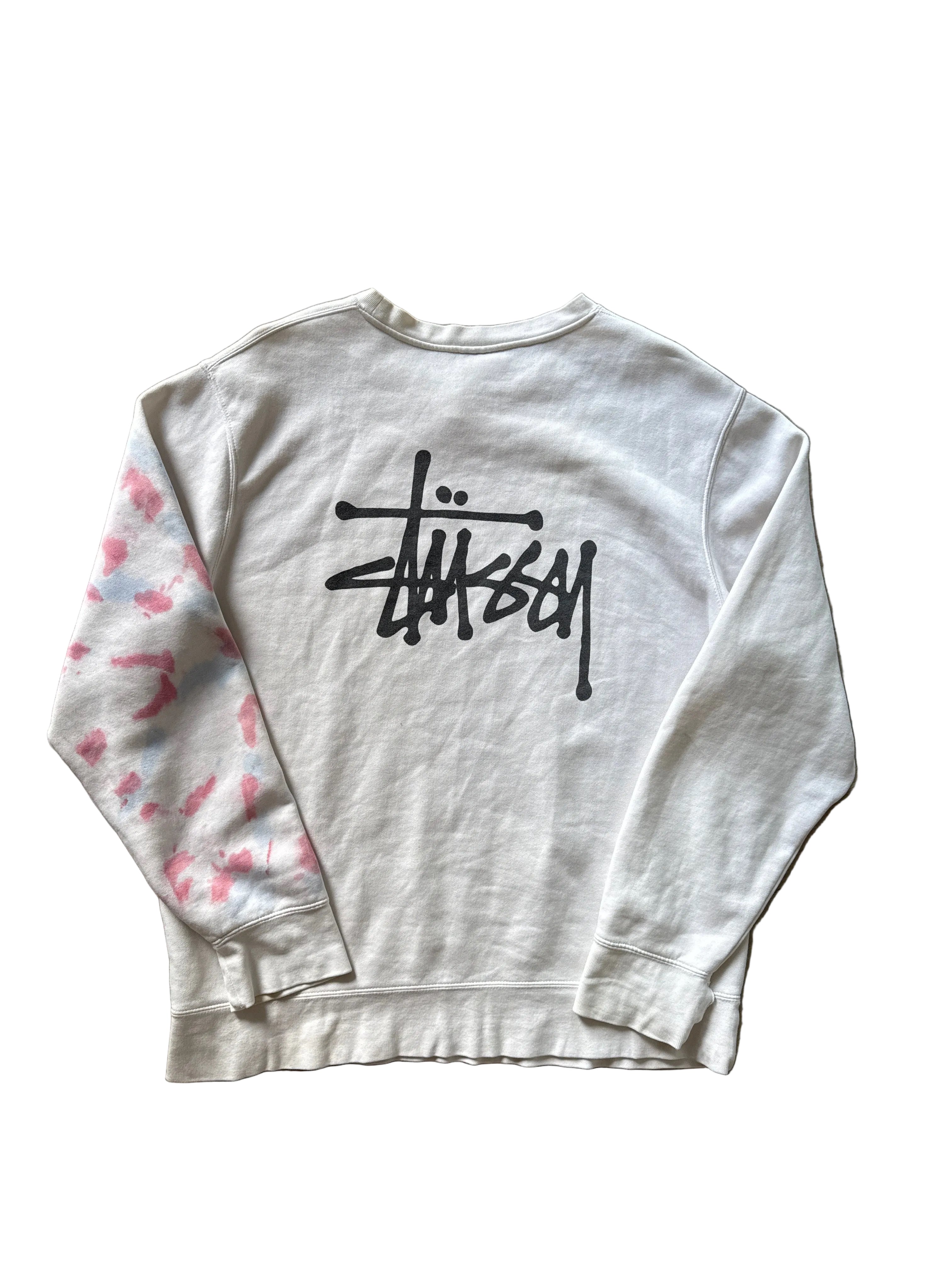 Stüssy Dyed Sleeve Crewneck White