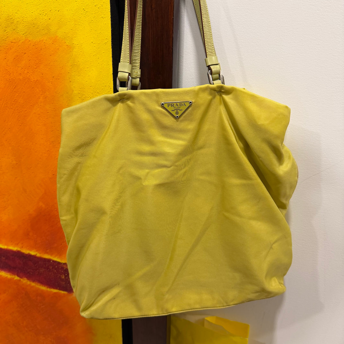 2000s Prada Giallo Yellow Nylon Bag