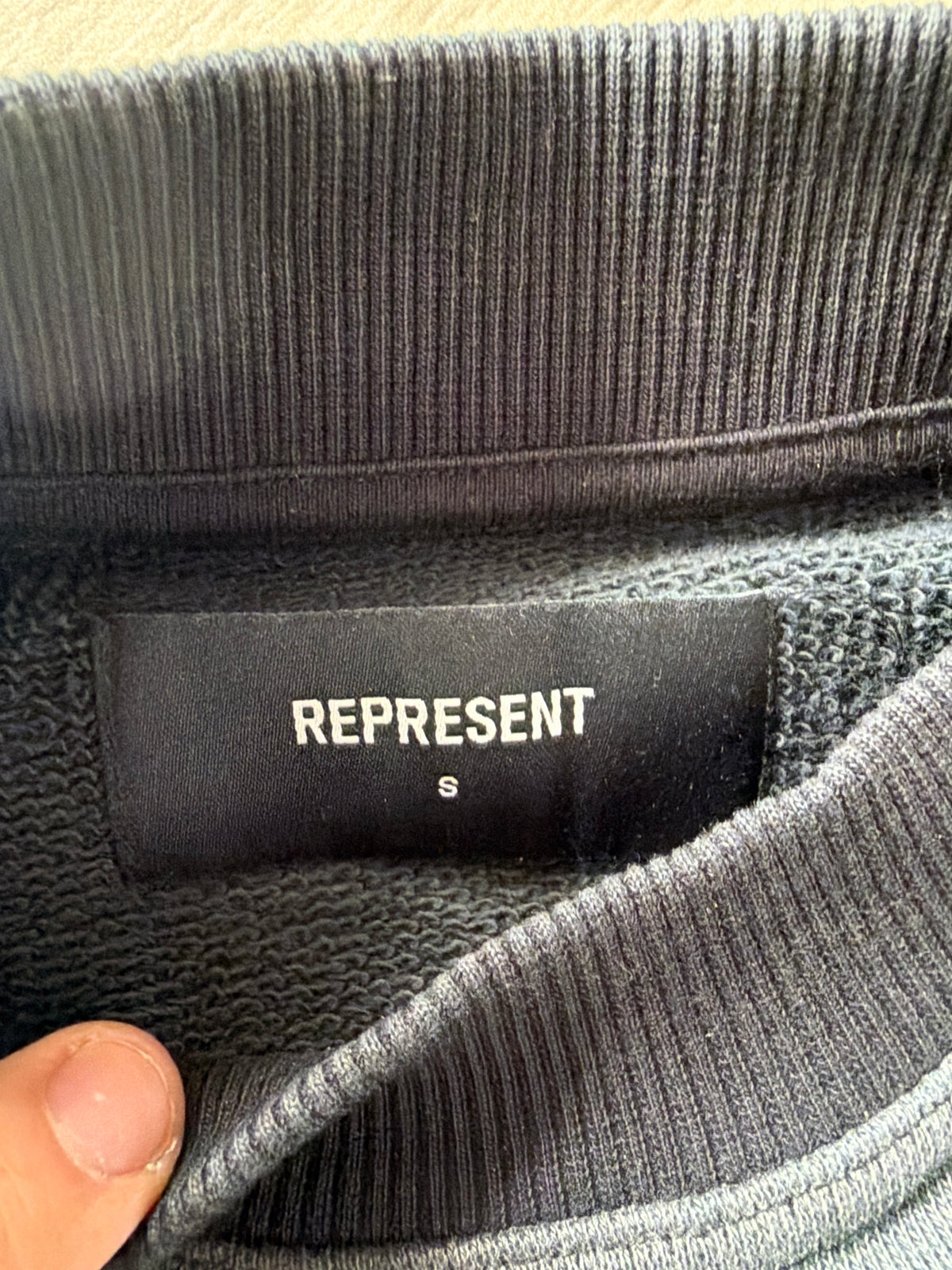 Represent Clo College Big Letter Sweater Grey (M)