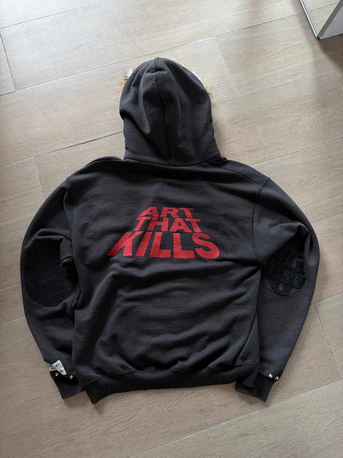 Gallery Dept. ATK “Art That Kills” Faux Fur Lined Zip Up Hoodie (S/M)