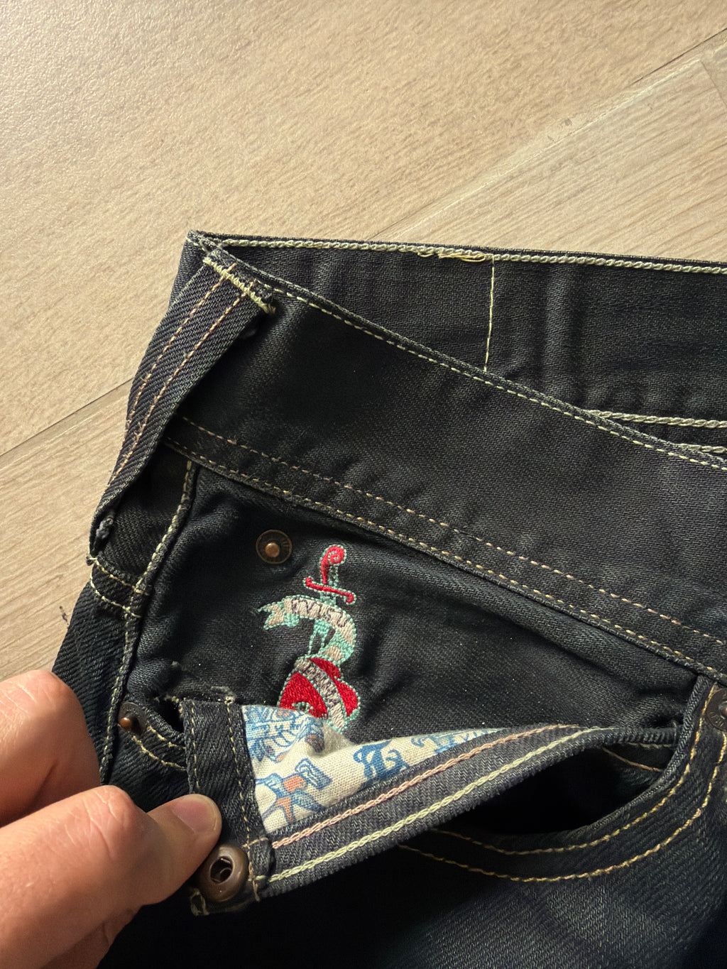 Evisu x Puma Waxed Bootcut Denim “Black”