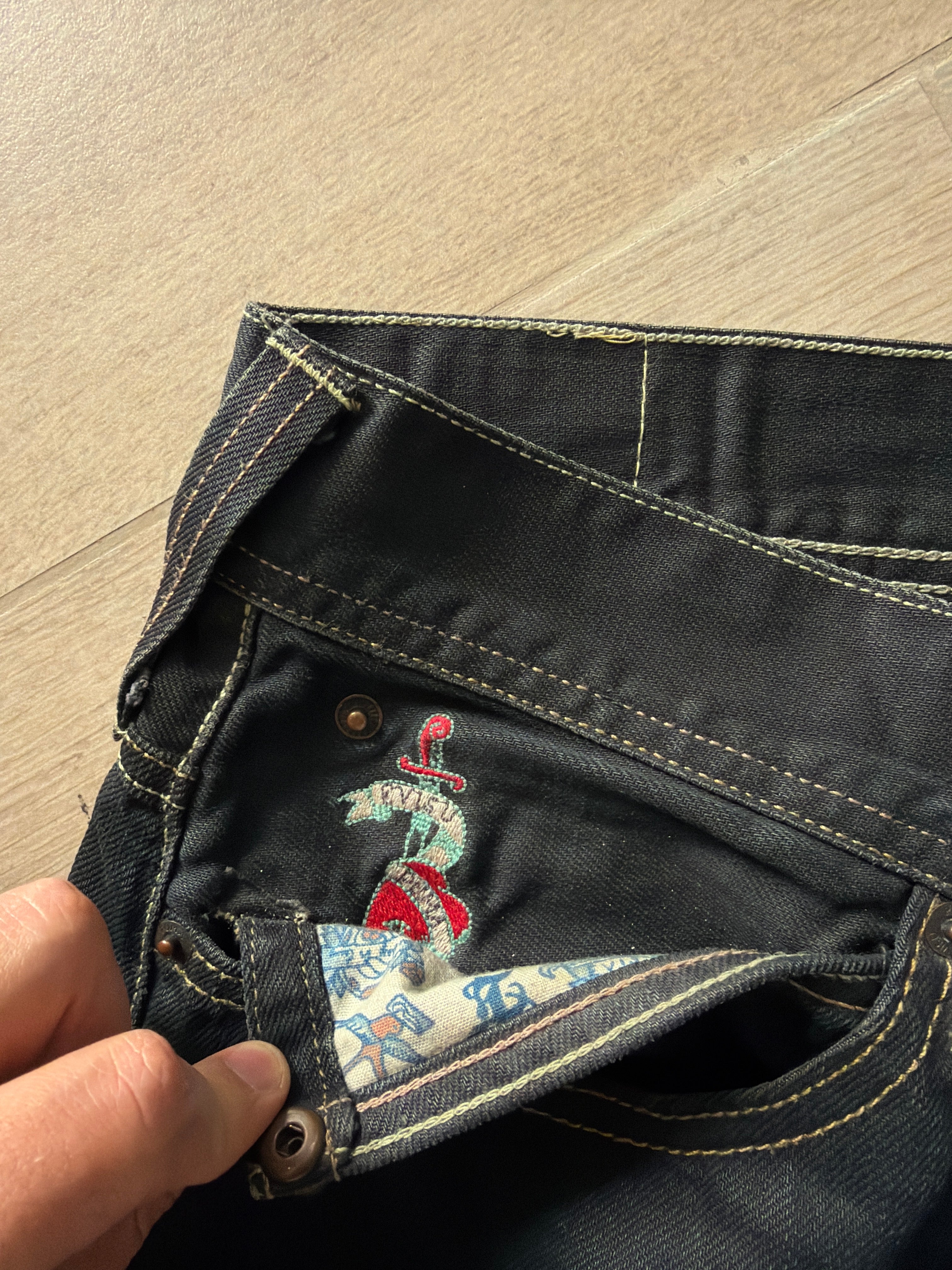 Evisu x Puma Waxed Bootcut Denim “Black”