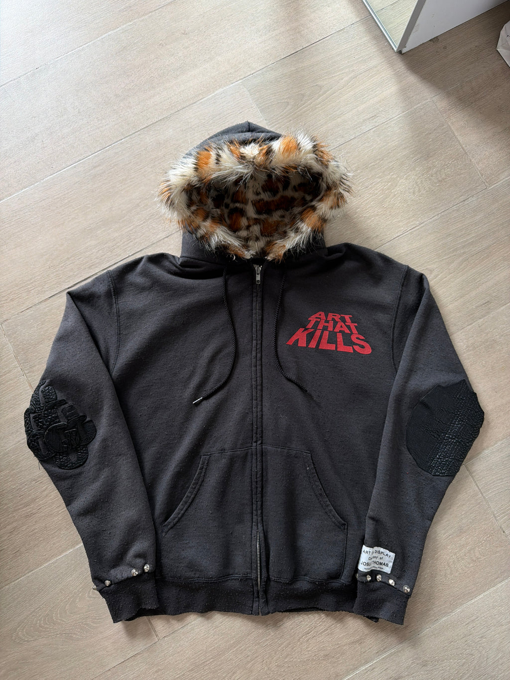 Gallery Dept. ATK “Art That Kills” Faux Fur Lined Zip Up Hoodie (S/M)
