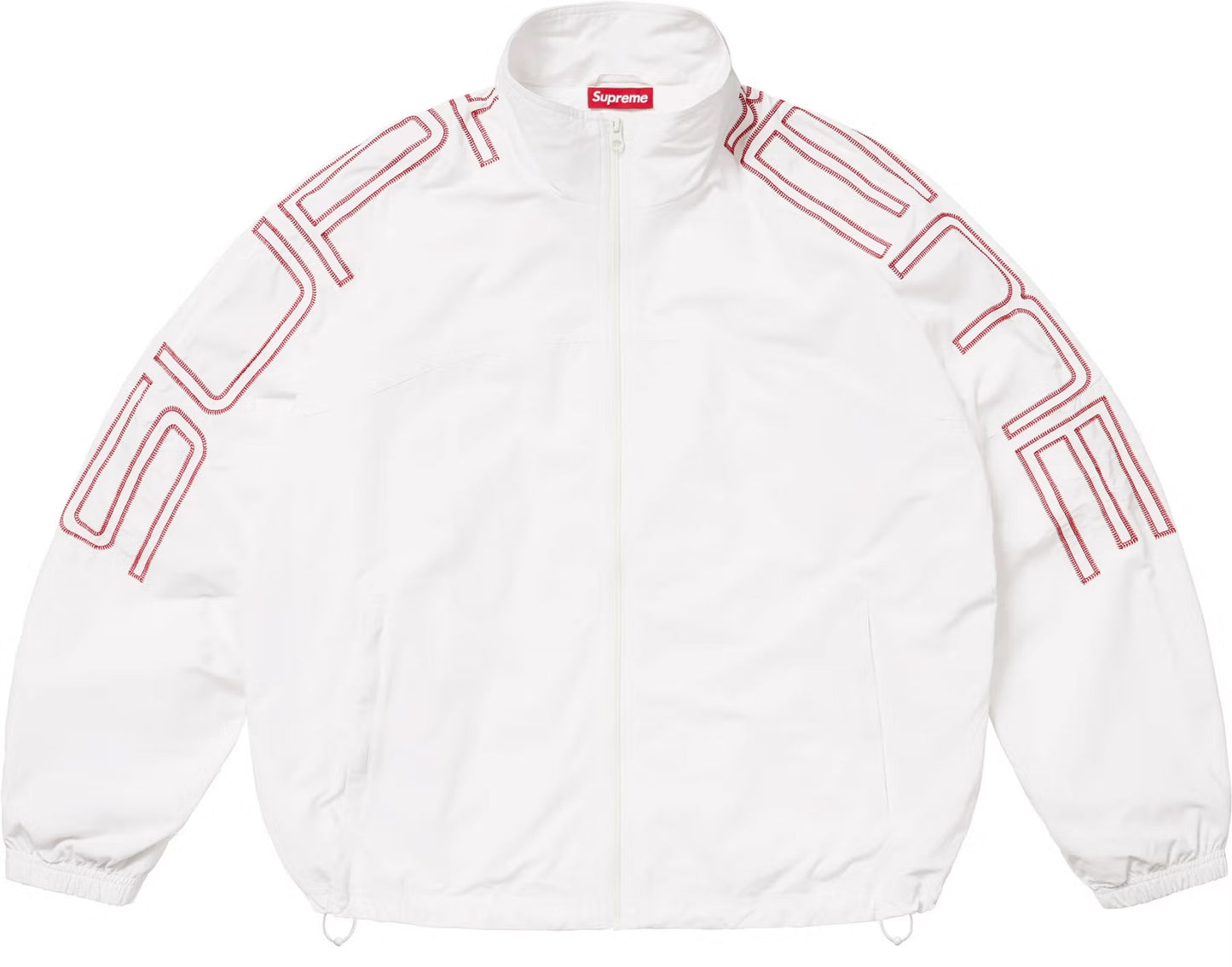Supreme Embroidered Track Jacket White