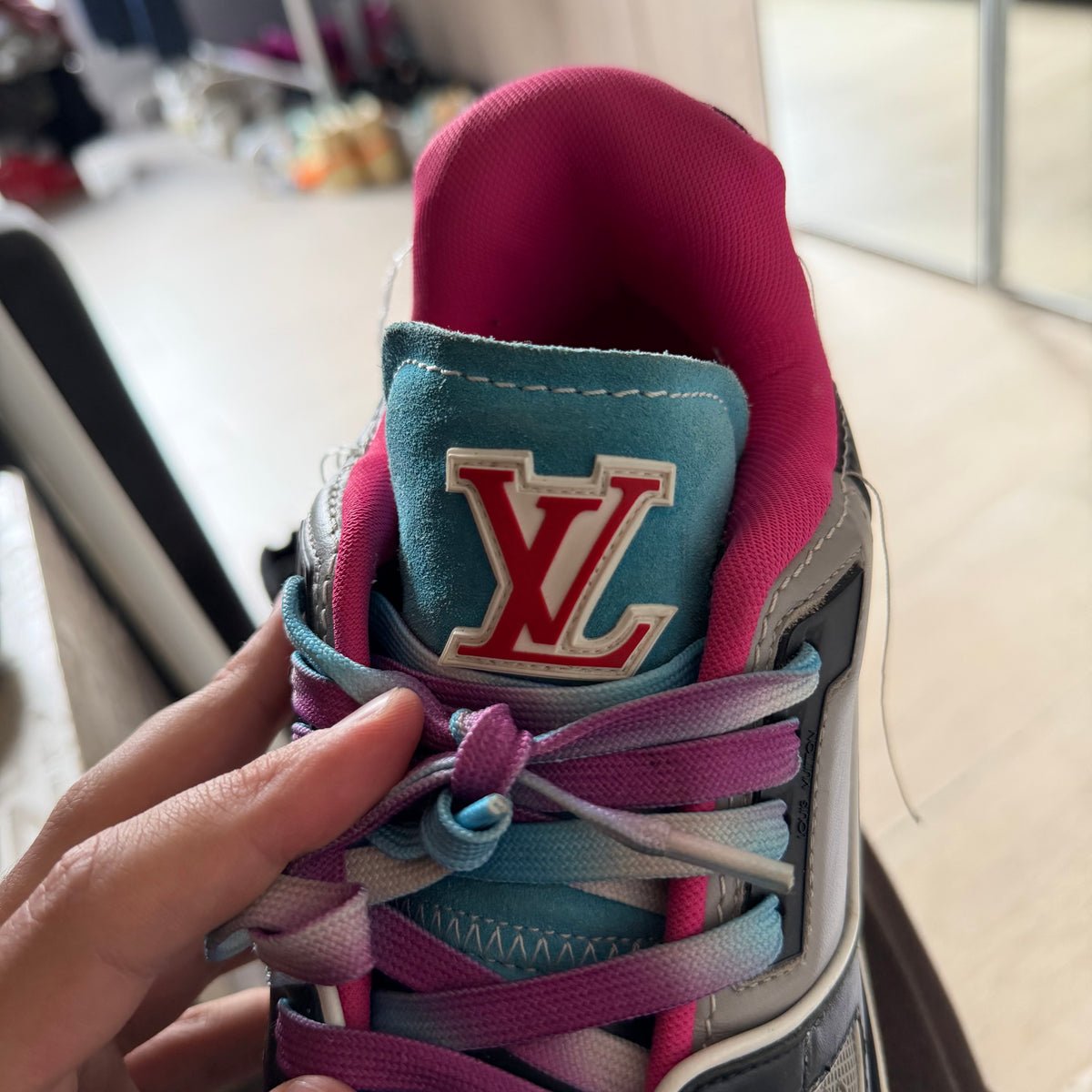 SS21 Louis Vuitton Upcycled Trainers Pink Multi *Virgil Abloh* (8.5LV)