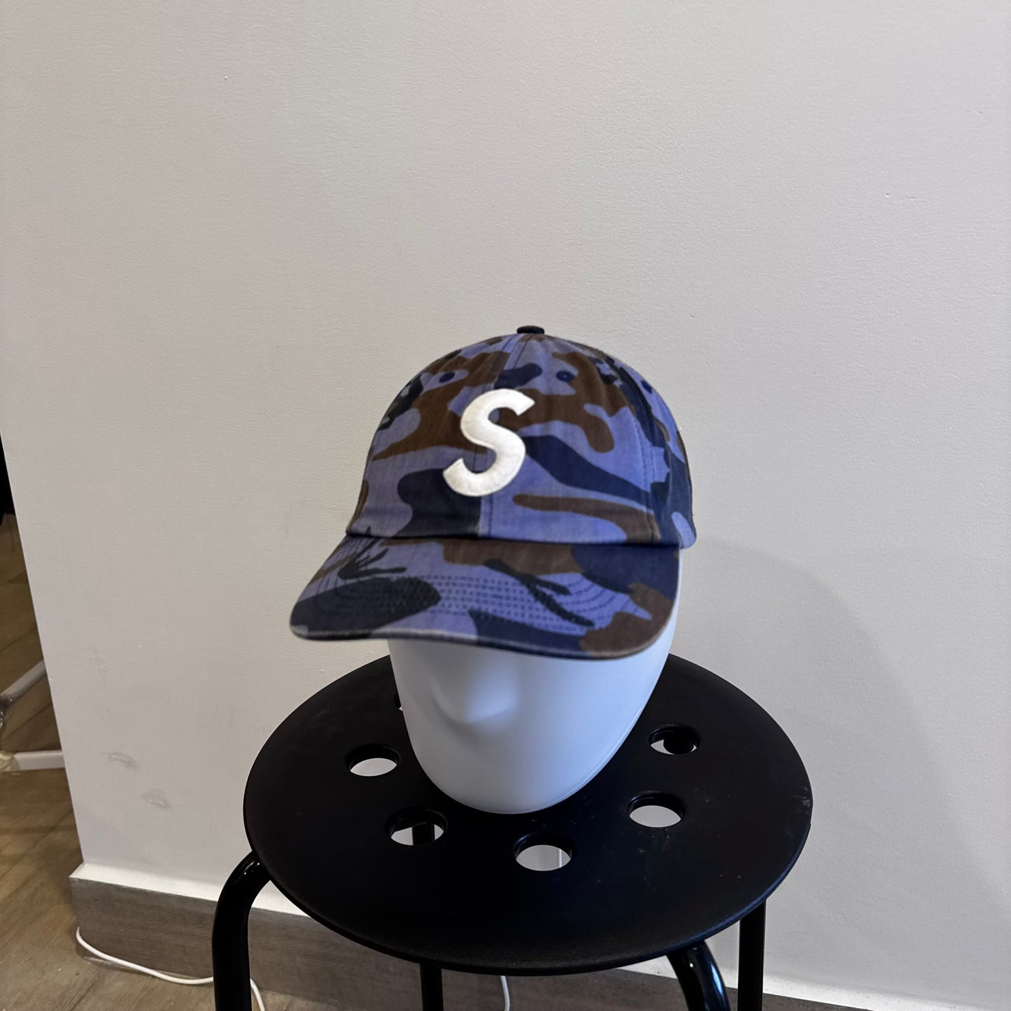 Supreme Pigment Coated S Logo 6-Panel Blue Camo