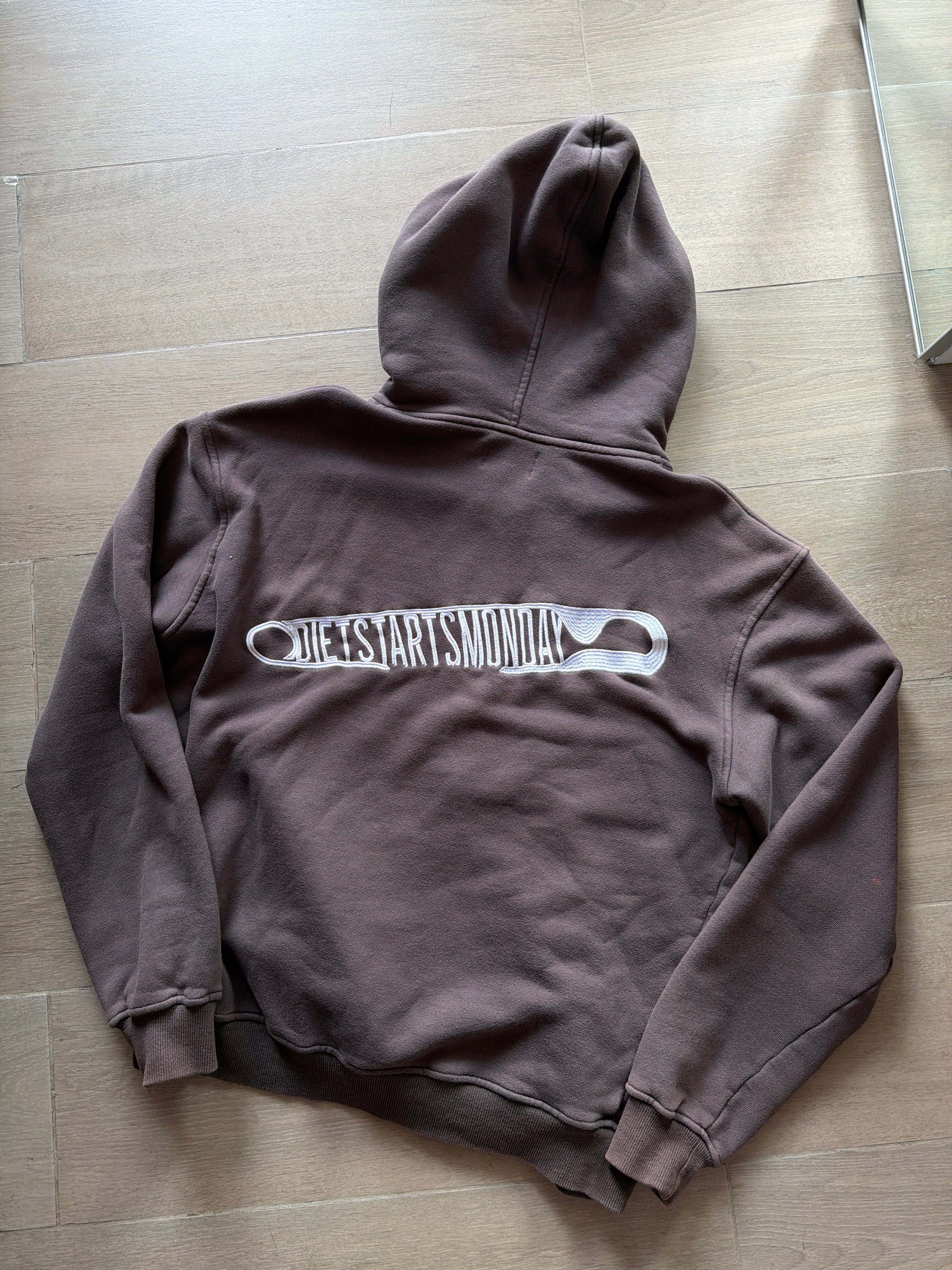 Diet Starts Monday Zip Up Hoodie Dark Grey