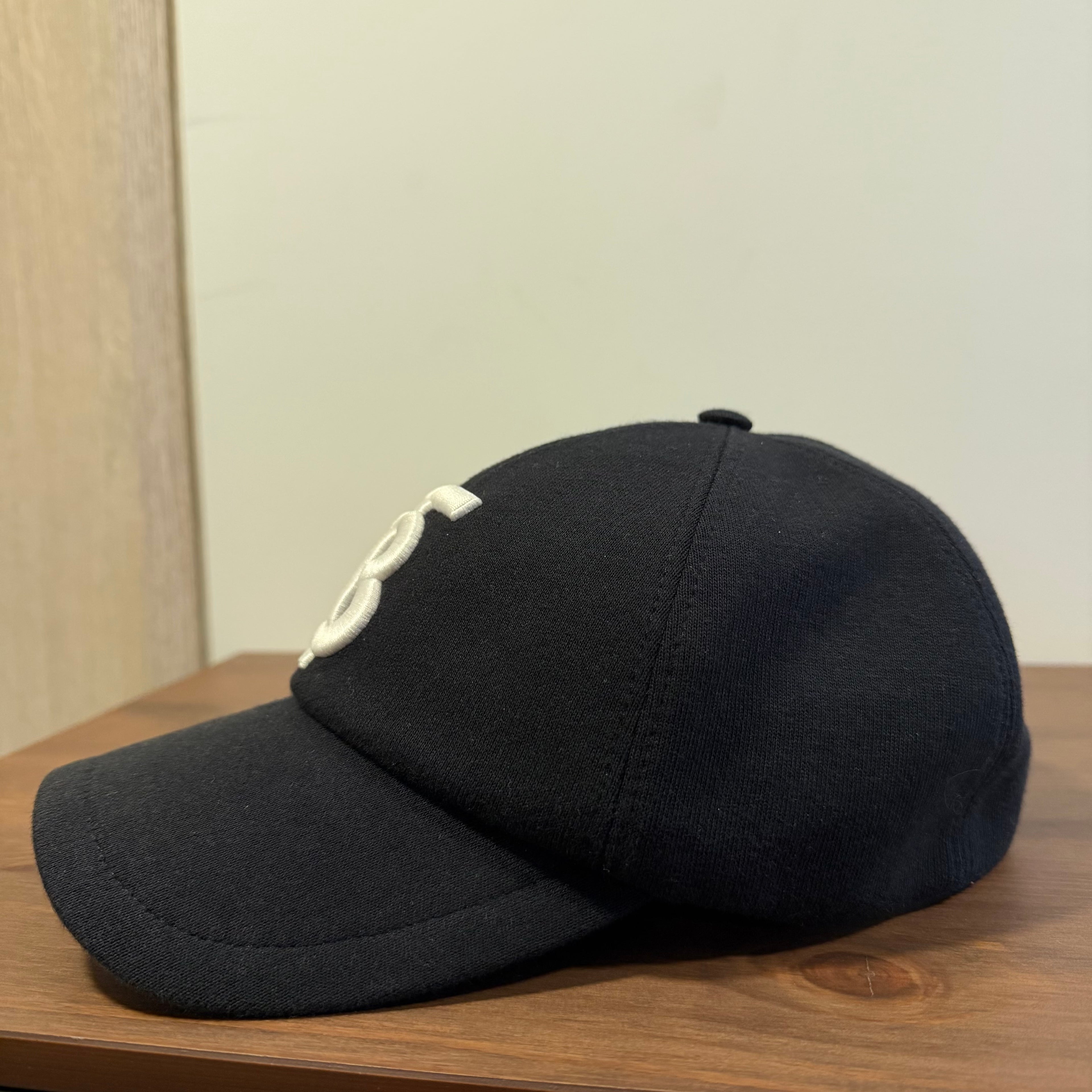 Burberry Monogram Motif Jersey Cotton Baseball Cap Black