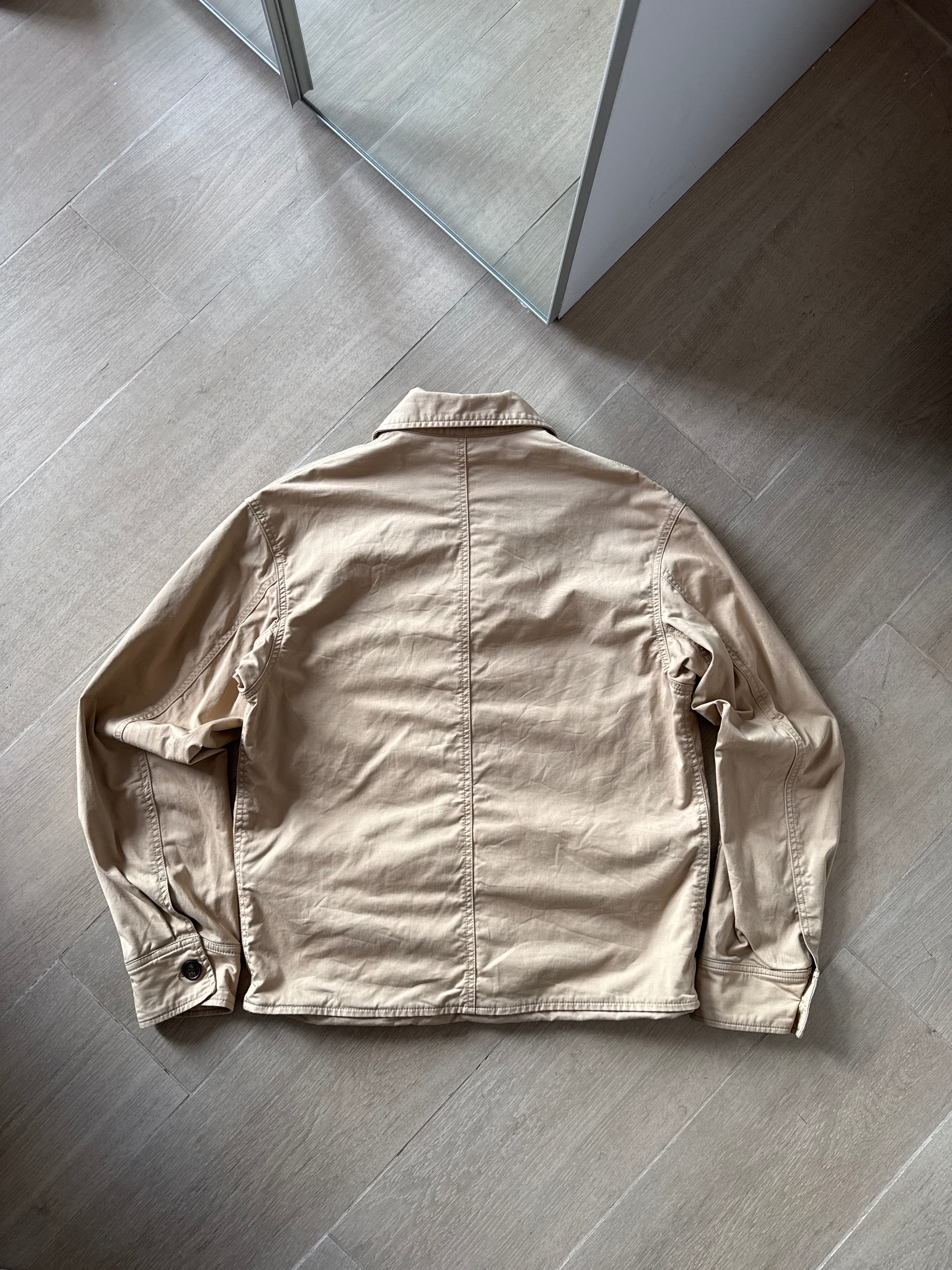Maison Kitsuné Cotton Field Jacket Button Front Beige