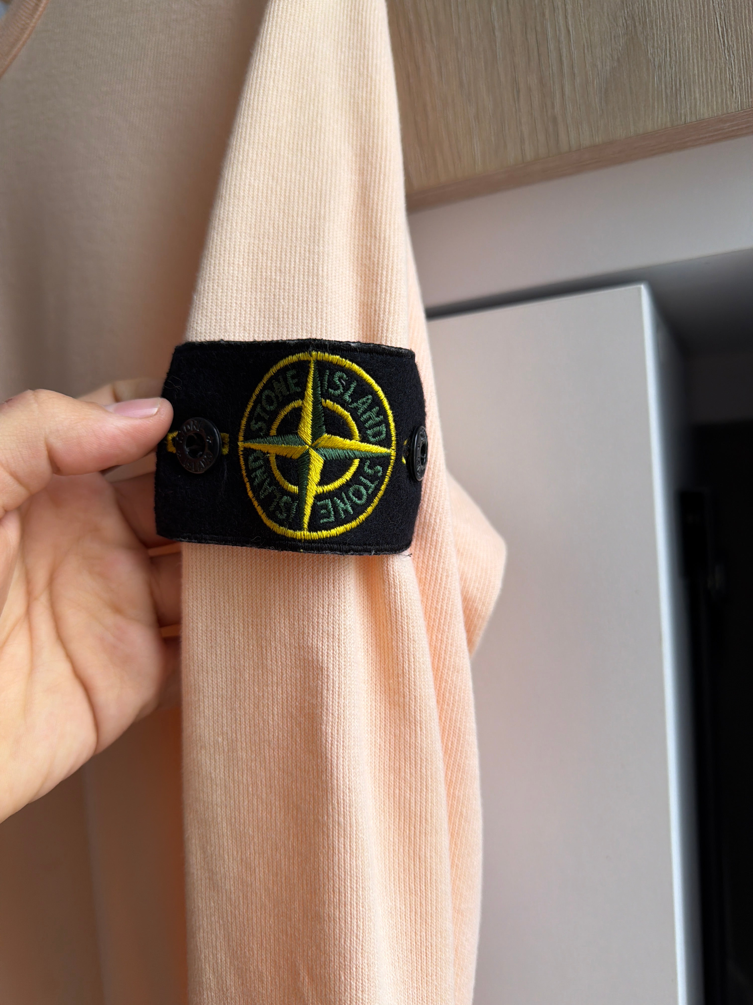 Stone Island Logo Patch Crewneck Salmon