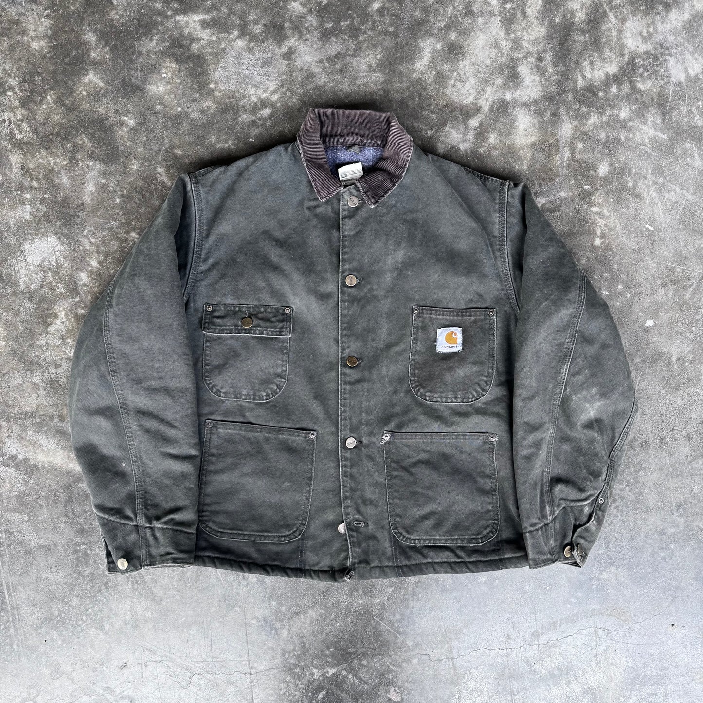 Vintage Carhartt Moss Chore Barn Blanked Lined Coat