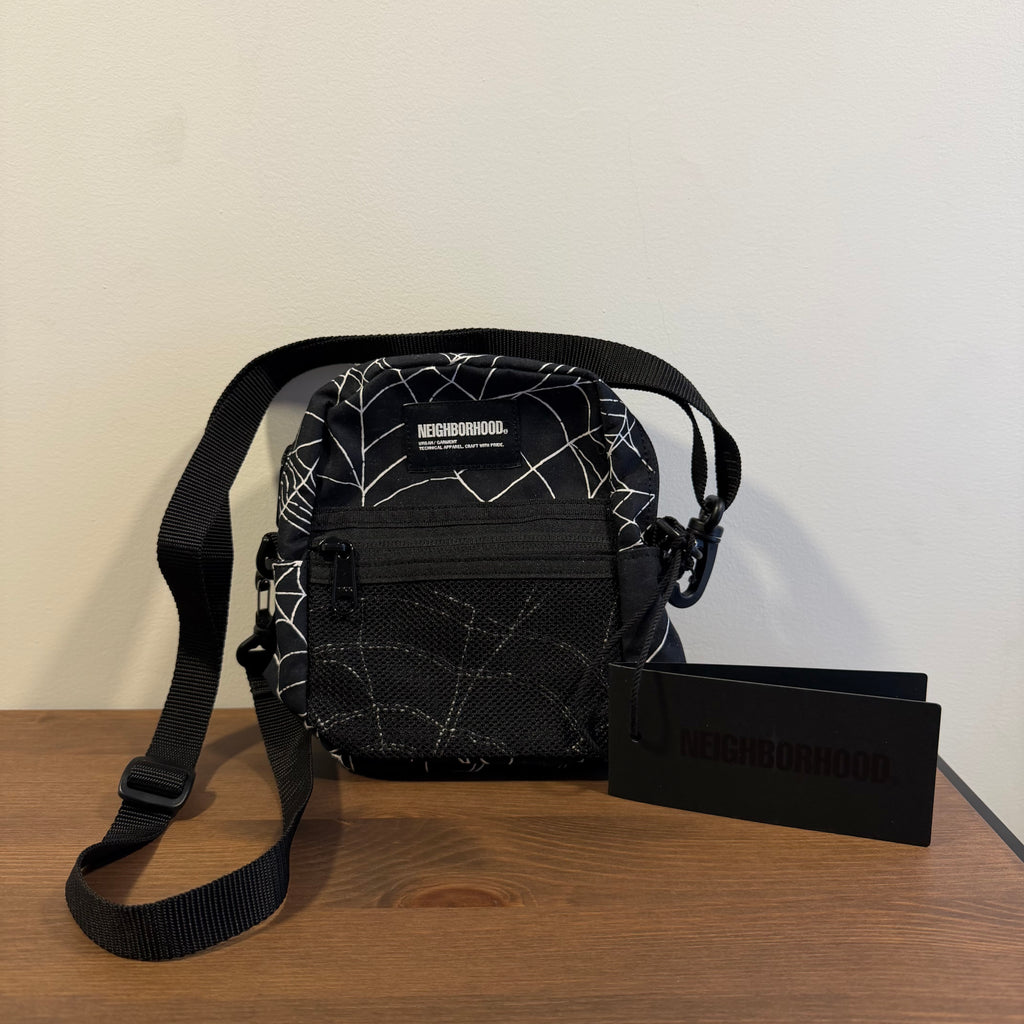 Neighborhood Spiderweb Shoulder Bag Black