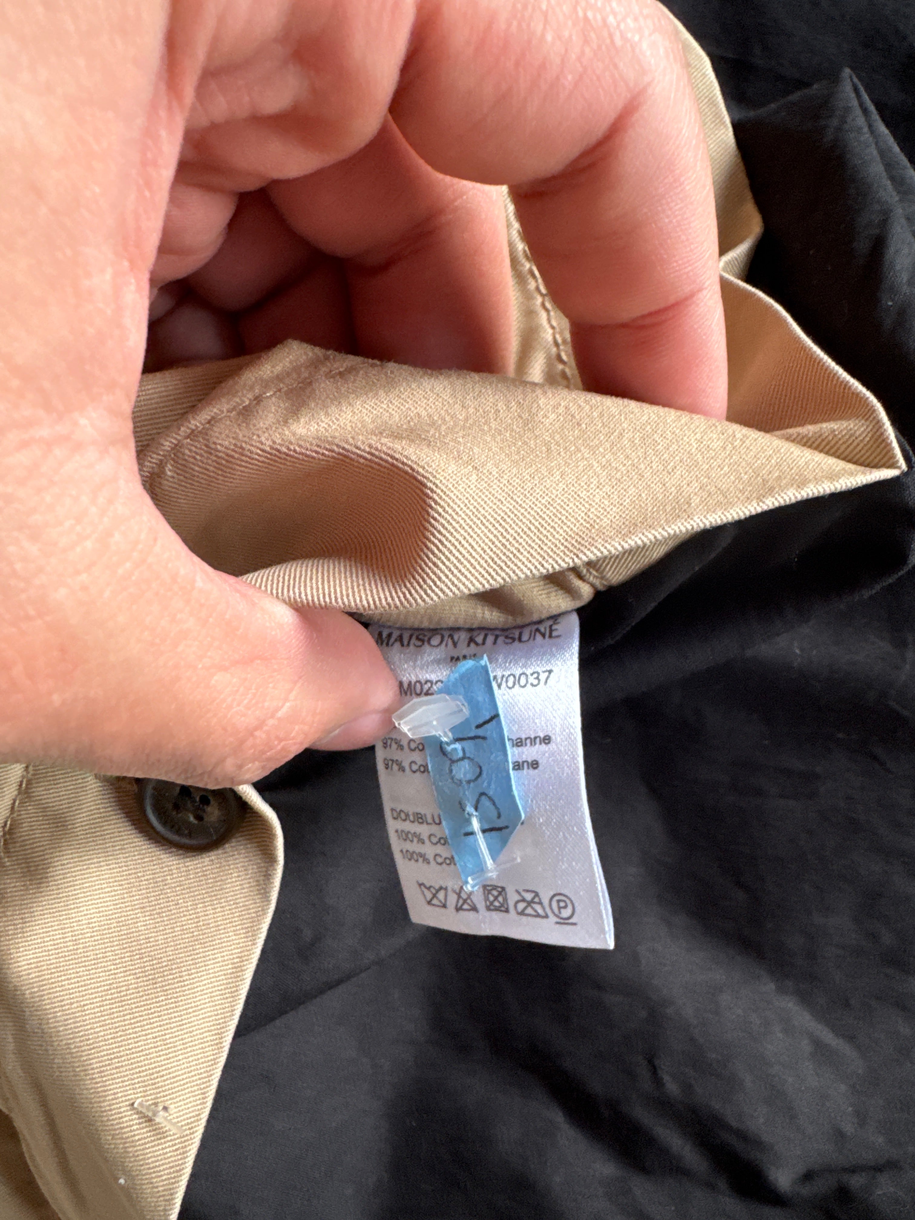 Maison Kitsuné Cotton Field Jacket Button Front Beige