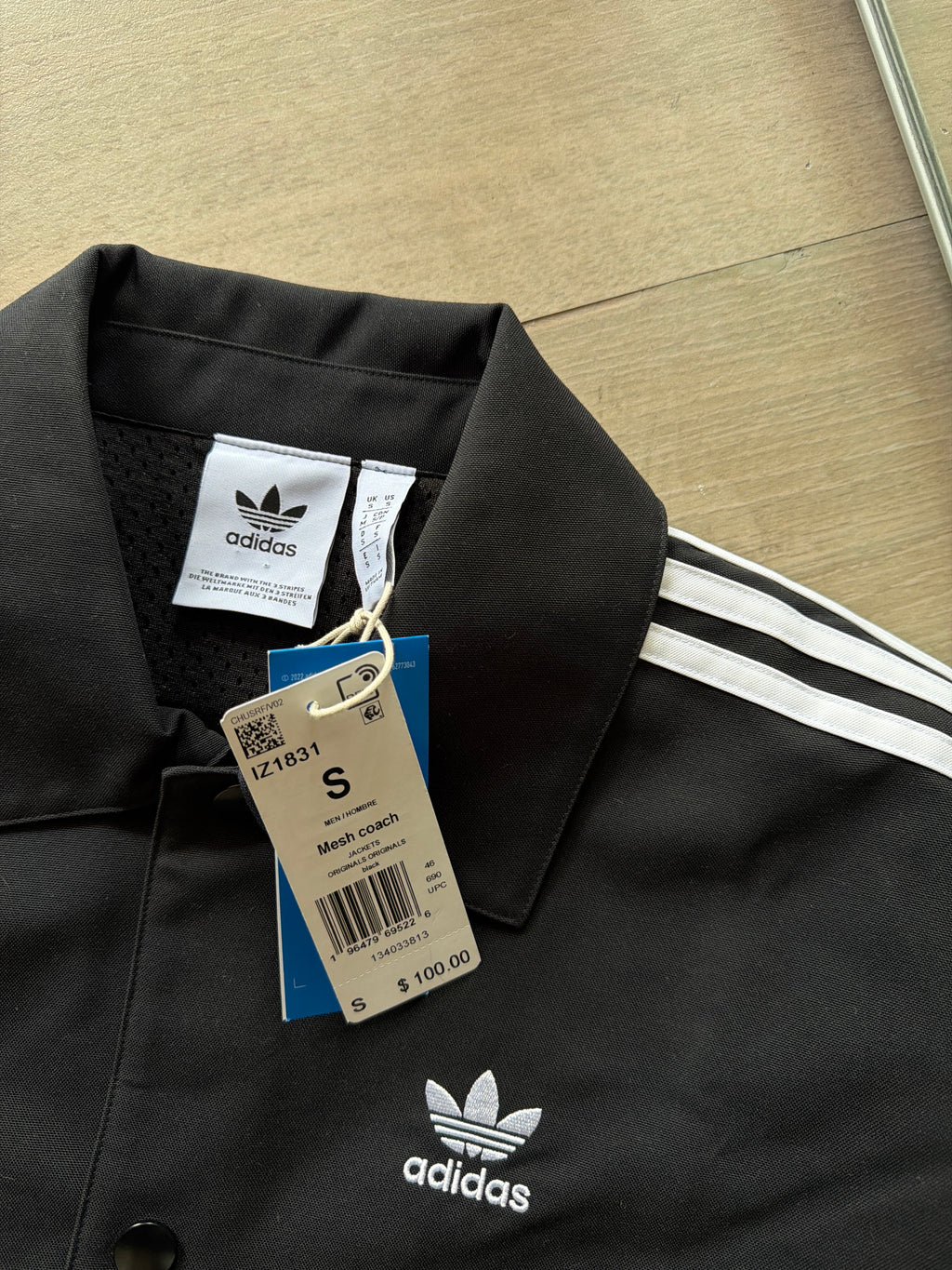 adidas Originals Coach Mesh Casual Jacket Black (L)