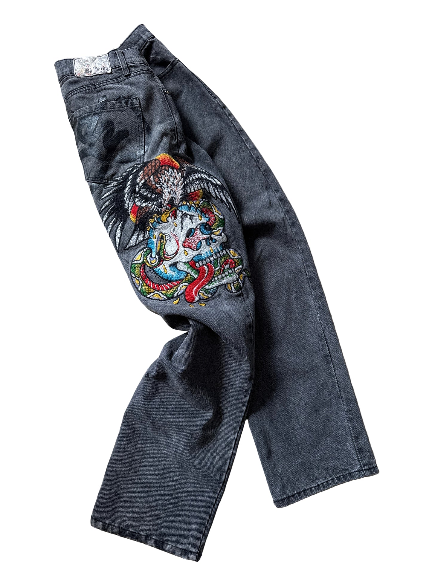 Ed Hardy Skull Black Jeans Straight Leg