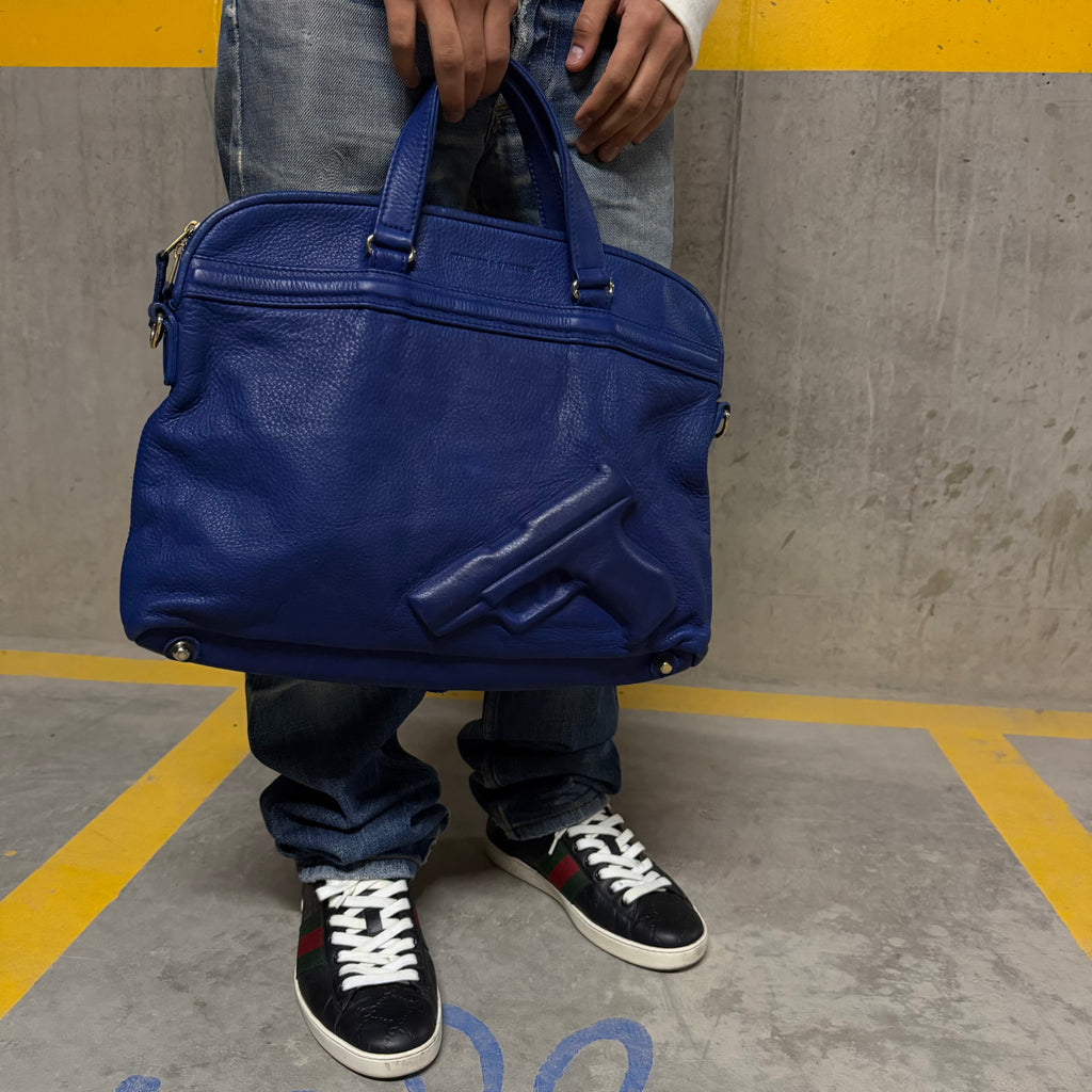 Vlieger & Vandam Leather Gun Bag Blue