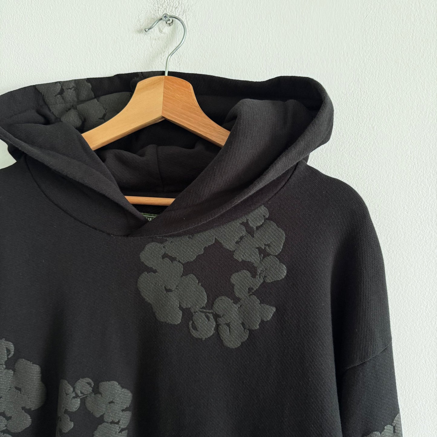 Denim Tears Black Monochrome Hooded Sweatshirt