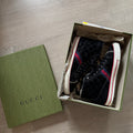 Gucci Tennis 1977 Shearling Lined Webbing-Trimmed Monogrammed Suede Sneakers