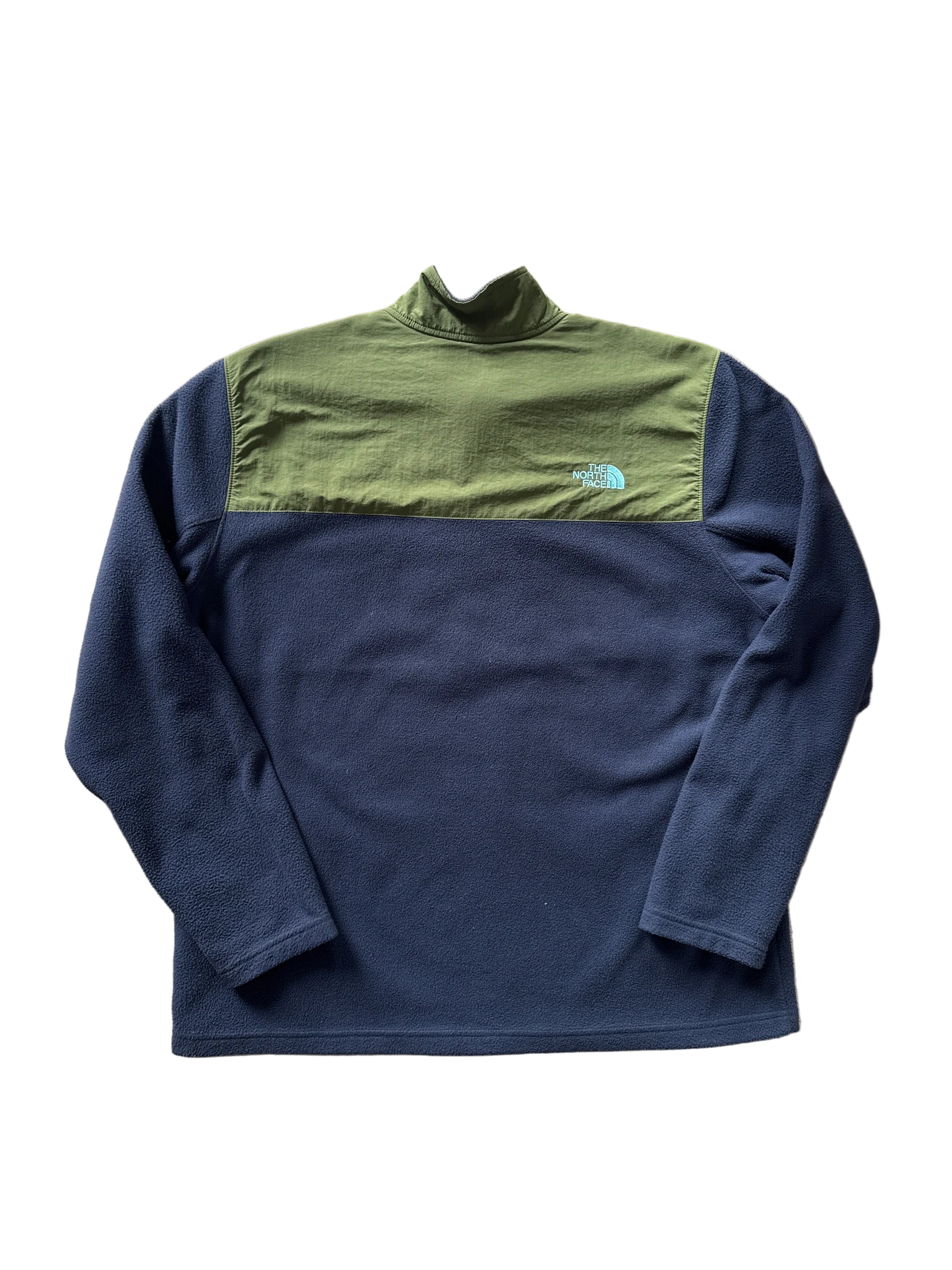 19’ The North Face Half Zip Denali Pullover Fleece Jacket Olive Green/Navy