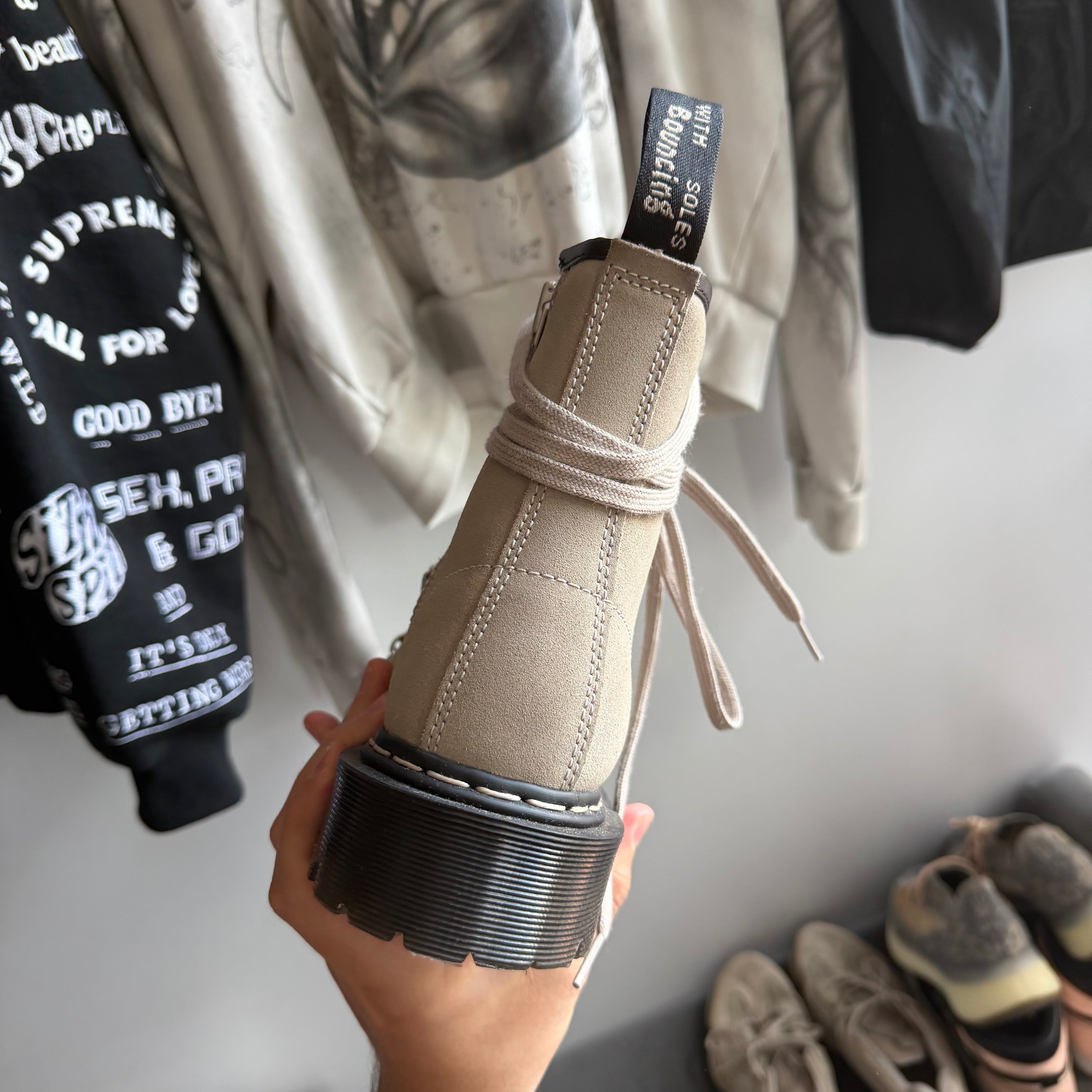 Rick Owens x Doc Martens 1460 Hexagram Bex Suede Boots