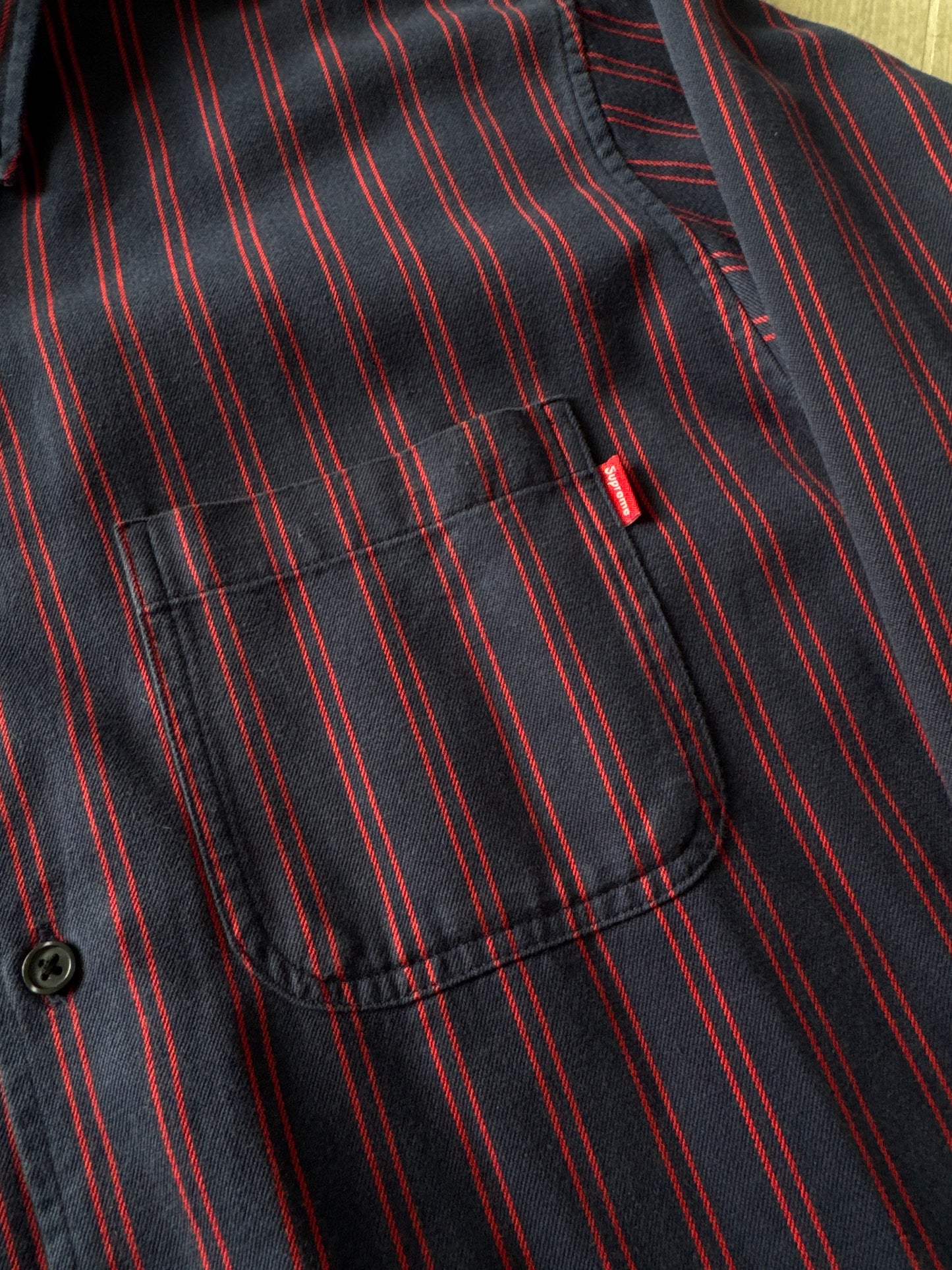 Supreme Stripe Twill Shirt Navy