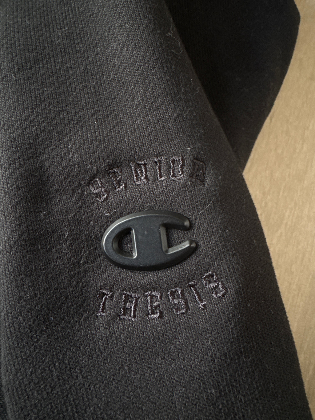Champion x Angelo Baque Senior Thesis Larissa de Jesus Negron Crewneck Black