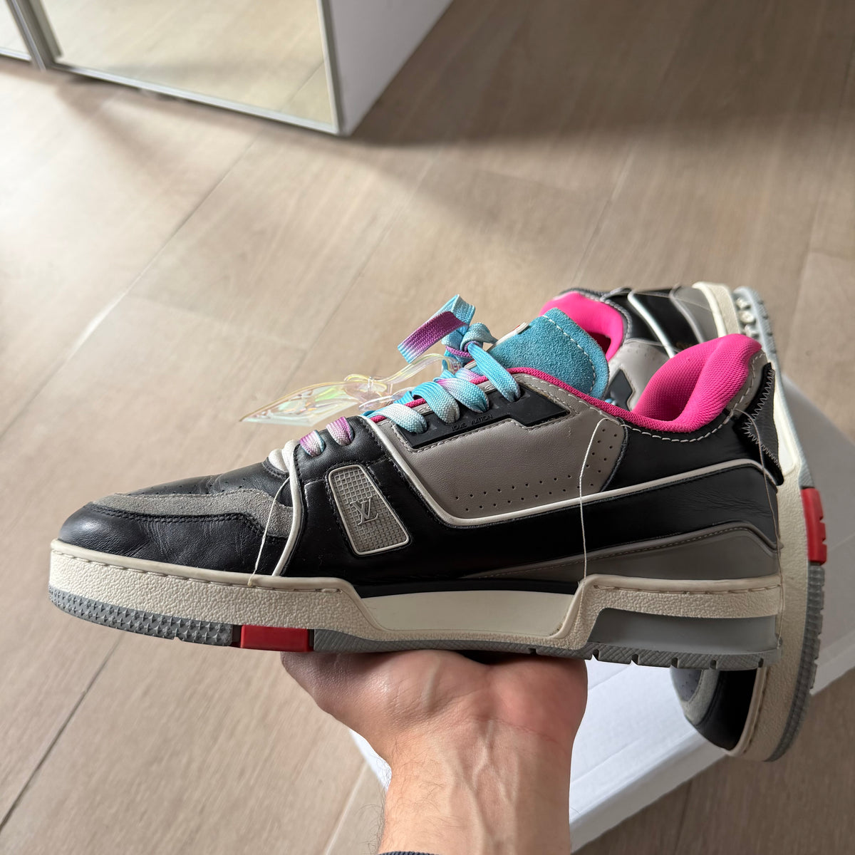 SS21 Louis Vuitton Upcycled Trainers Pink Multi *Virgil Abloh* (8.5LV)