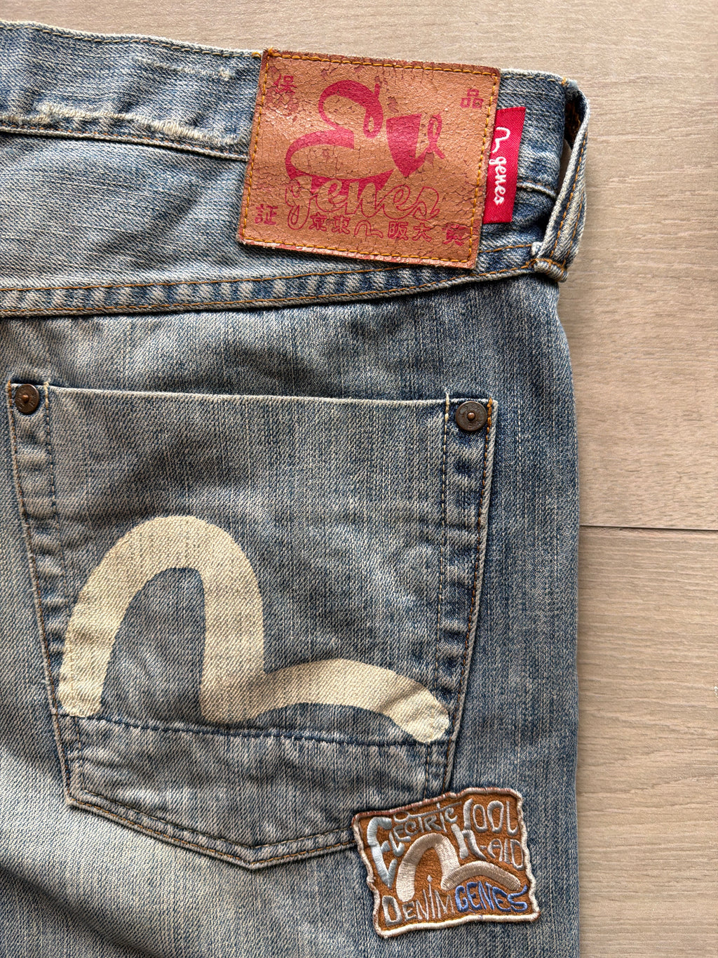 Evisu Sashiko Patch Denim Vintage Blue Jeans
