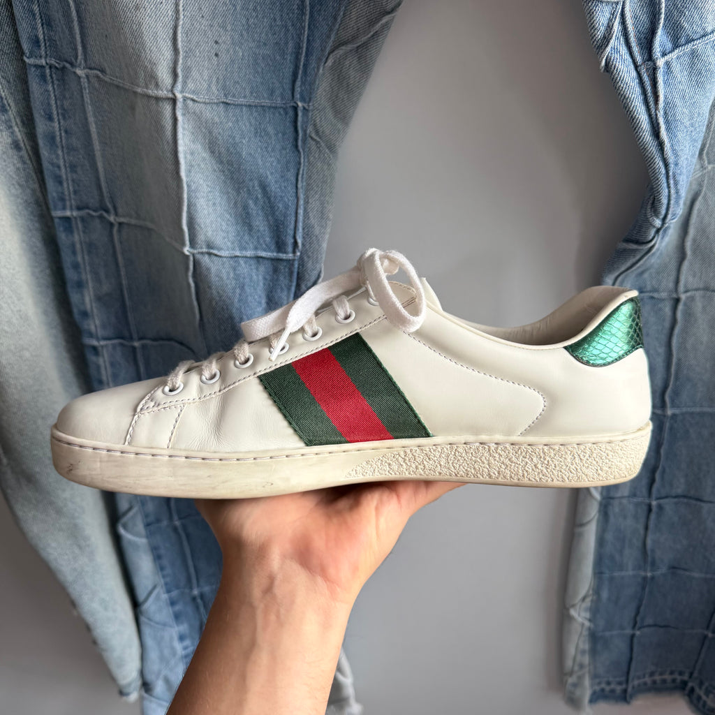 Gucci Ace Embroidered Snake Sneakers (10US)