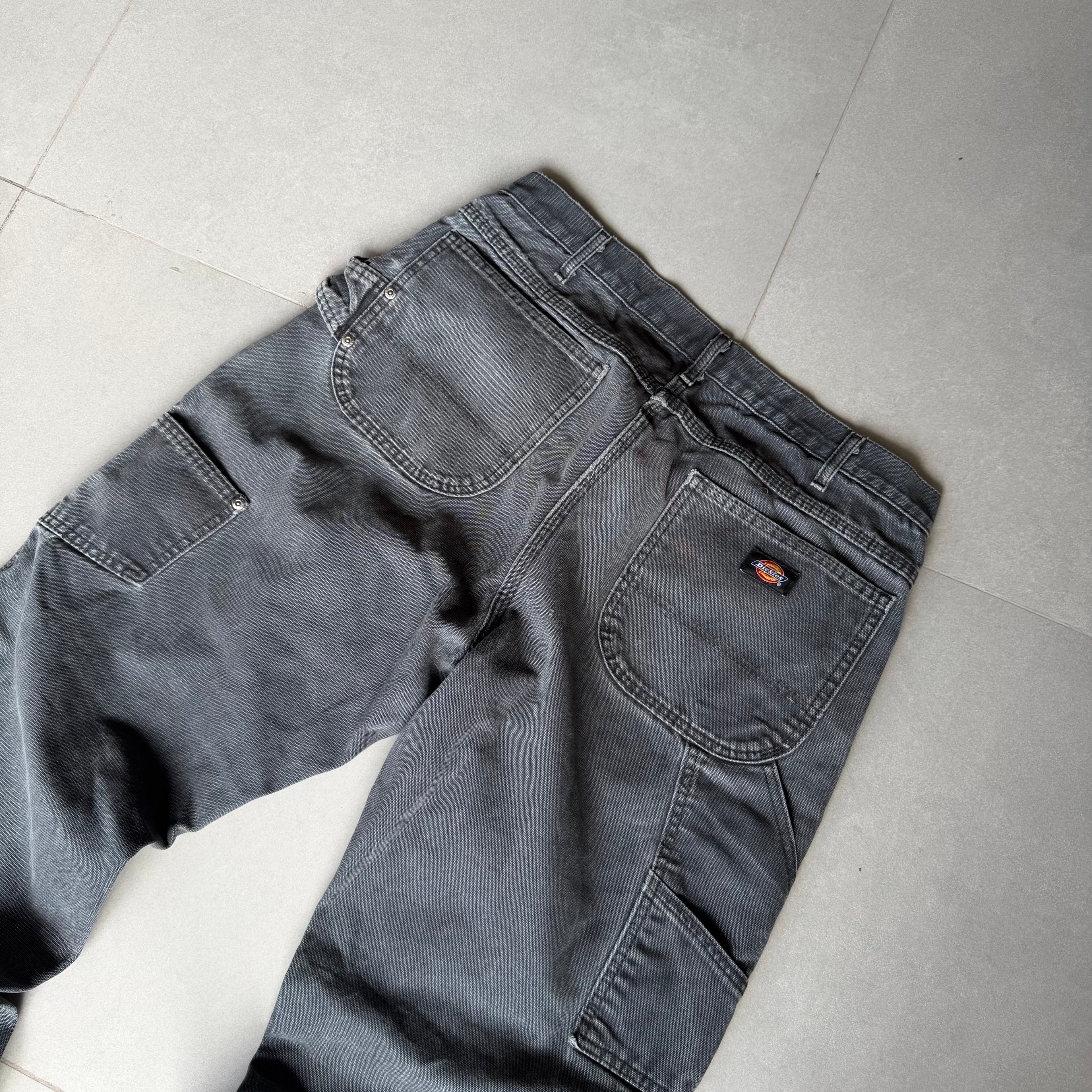 2000s Faded Dickies Carpenter Pants Black