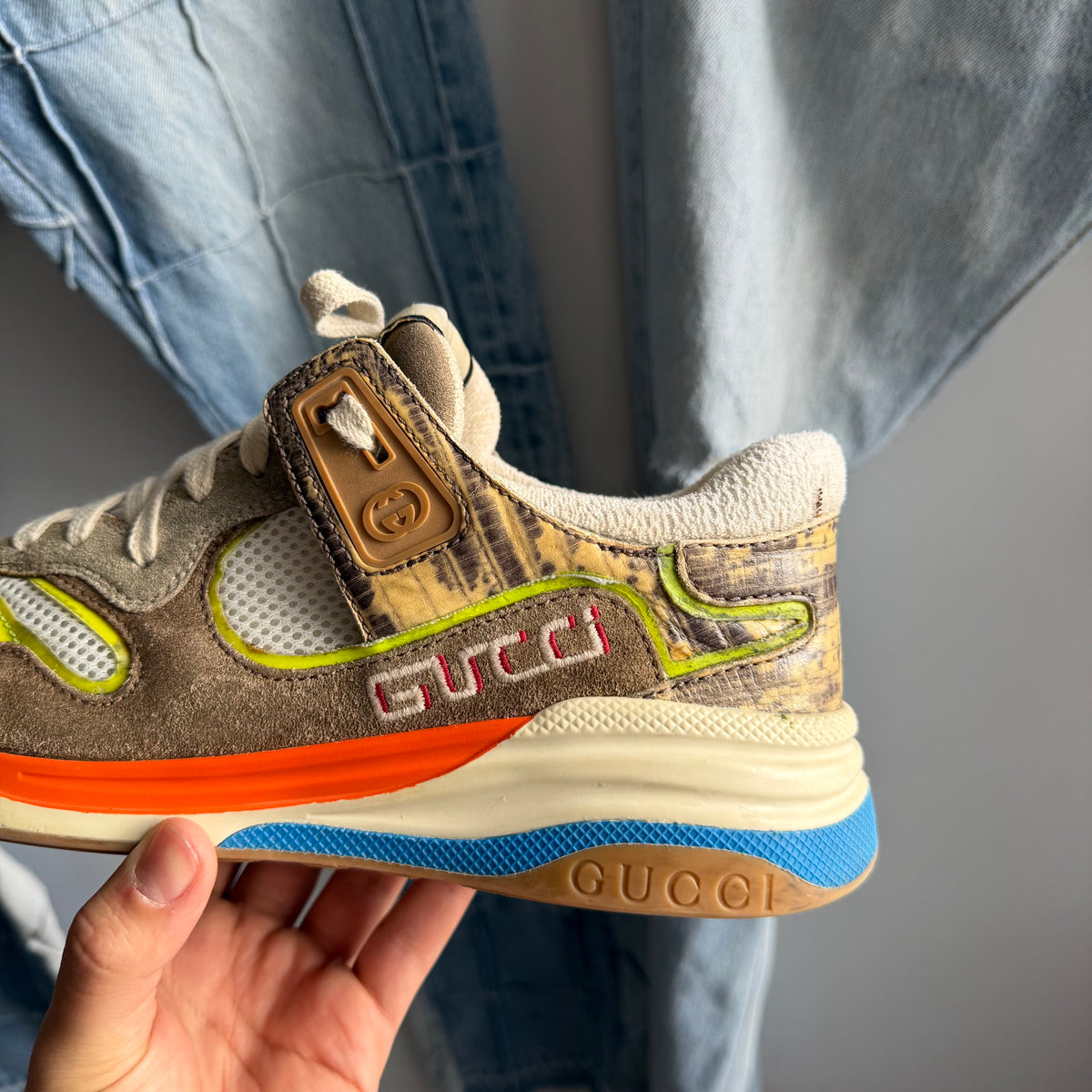 Gucci Ultrapace Rock Tejus Printed Sneakers (8.5US)