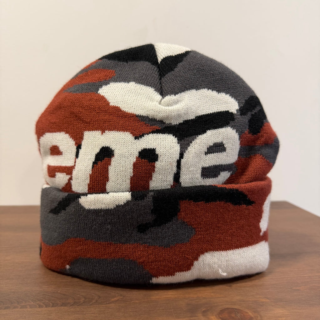 Supreme Big Logo Red Camo Beanie