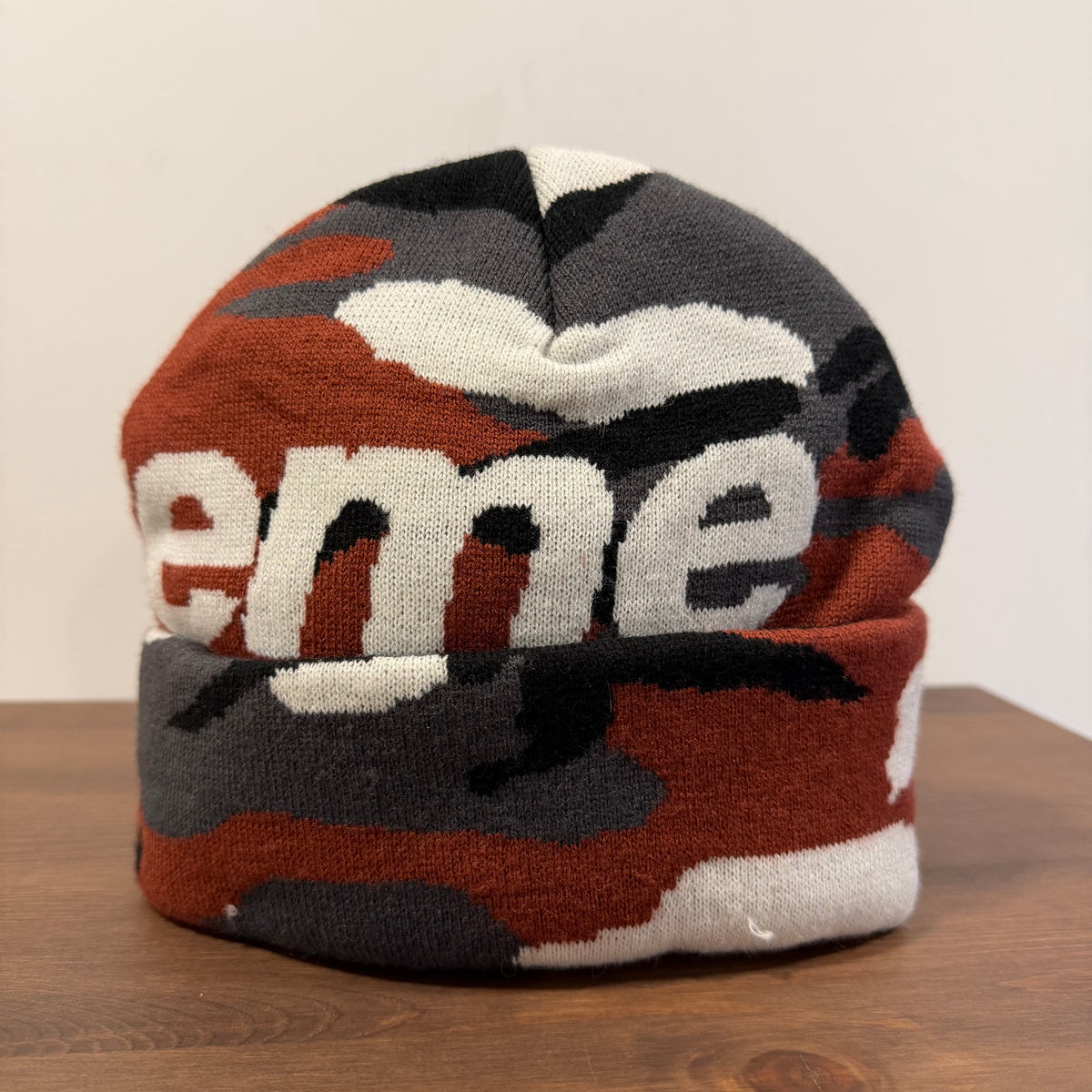 Supreme Big Logo Red Camo Beanie