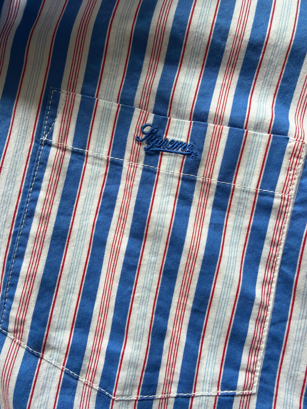 Supreme Loose Fit Multi Stripe Shirt Blue (S)