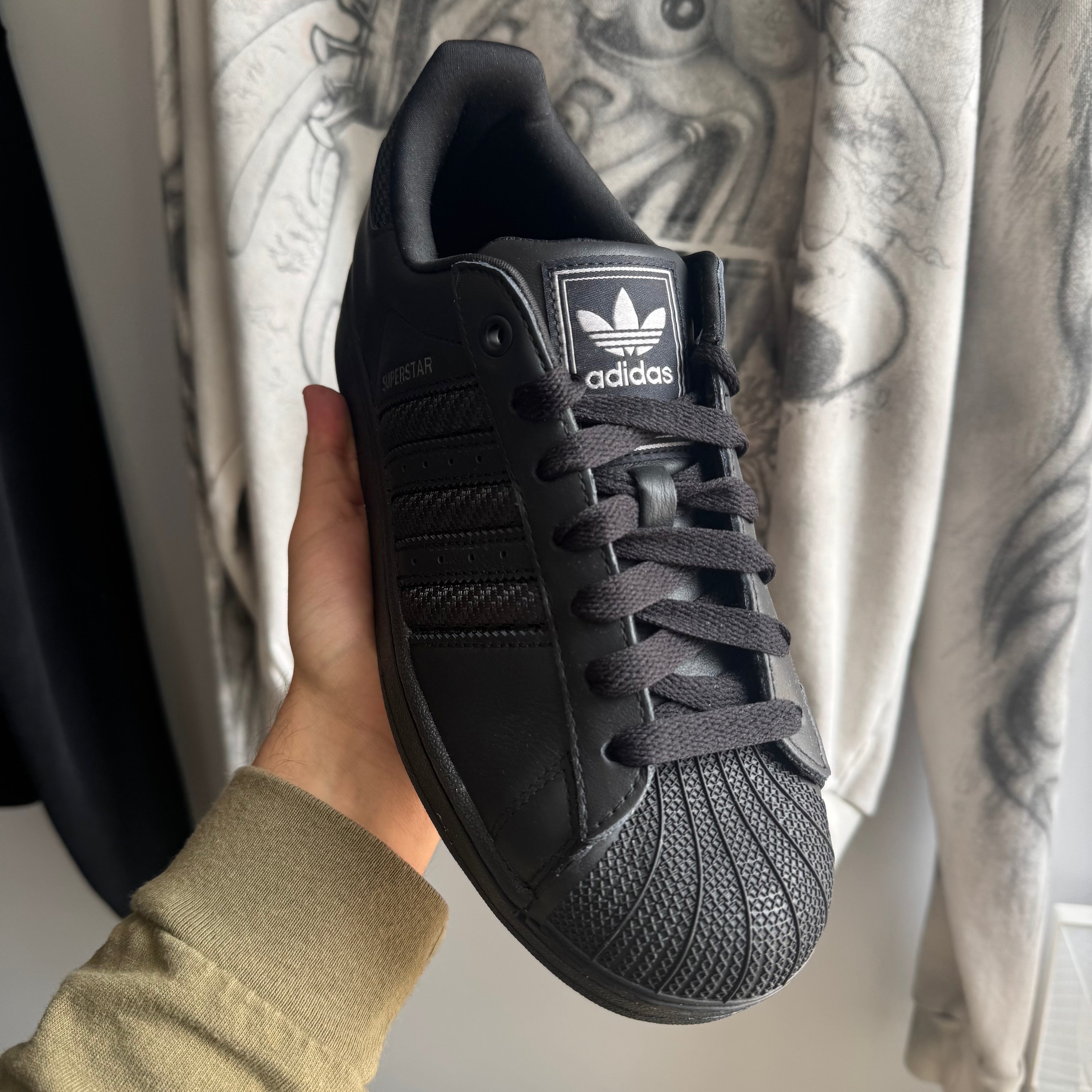 adidas Superstar II Black Mesh Stripes