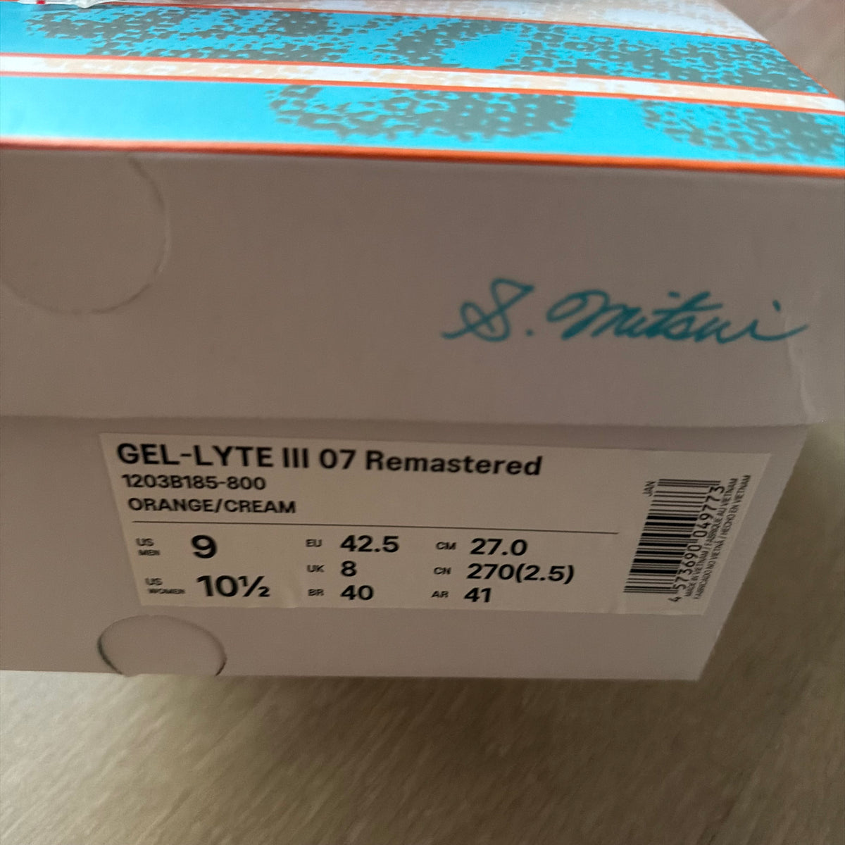 ASICS Gel-Lyte III '07 Remastered
Shigeyuki Mitsui Orange Cream (9US)