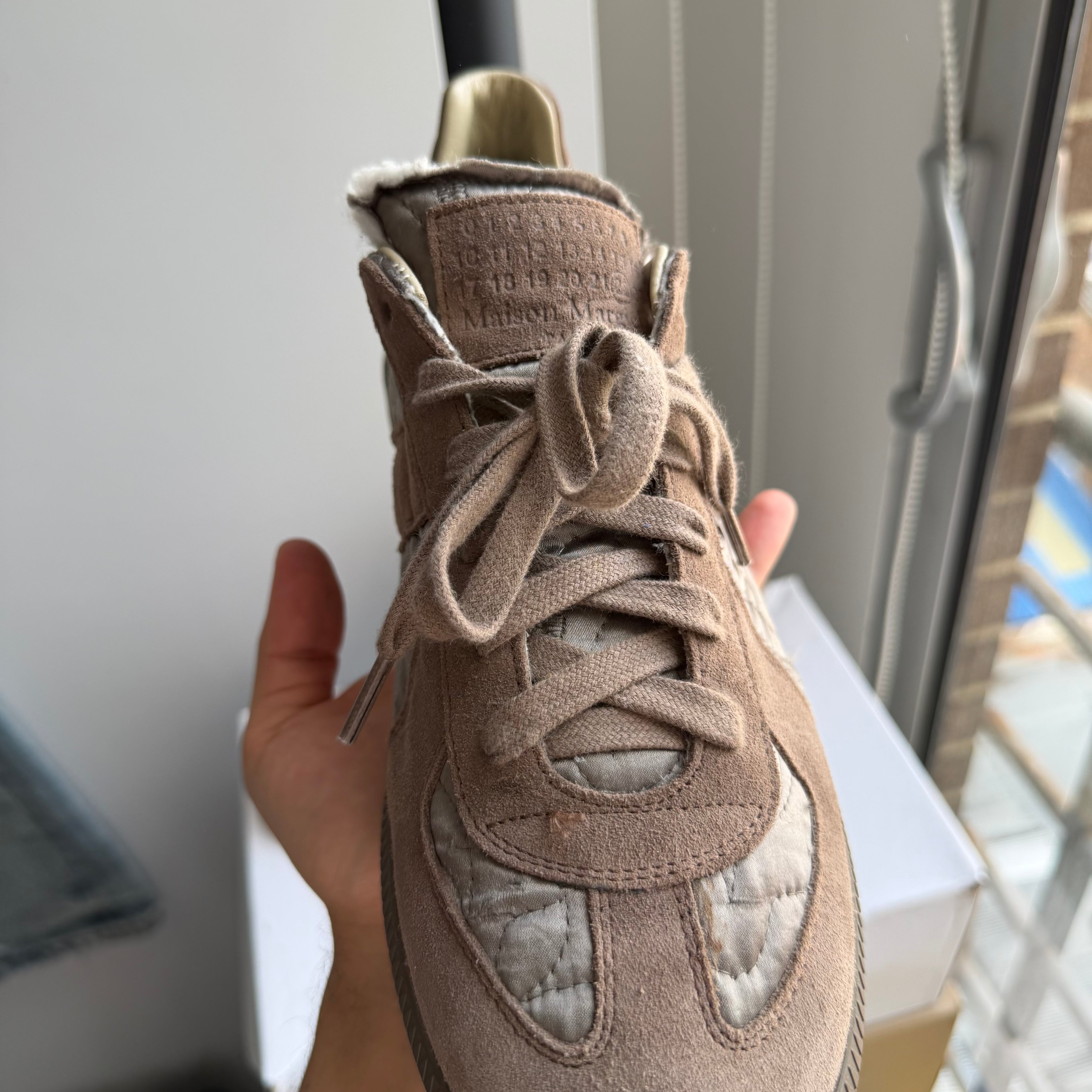 Maison Margiela Embroidered Replica GAT Sneakers Taupe