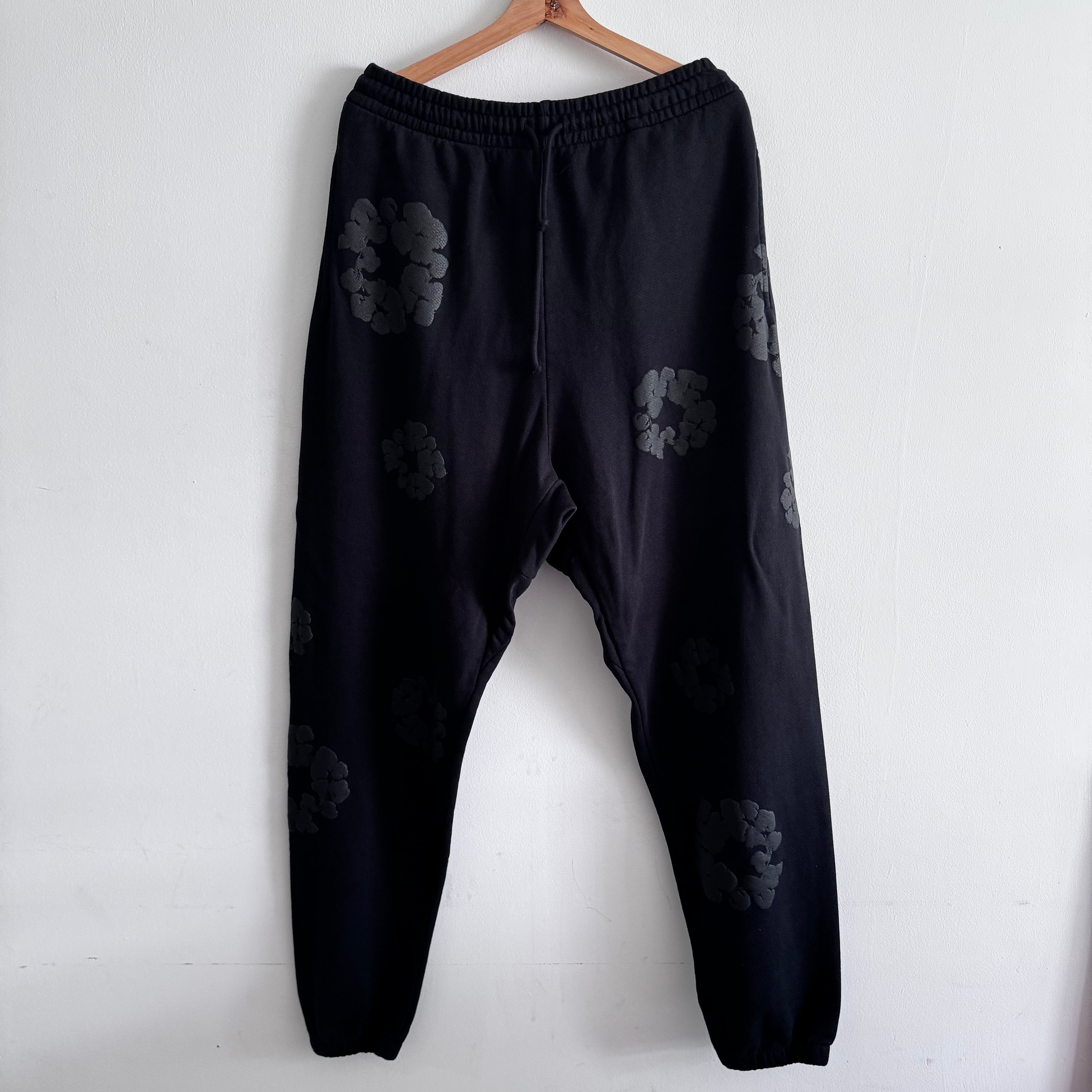 Denim Tears Black Monochrome Sweatpants