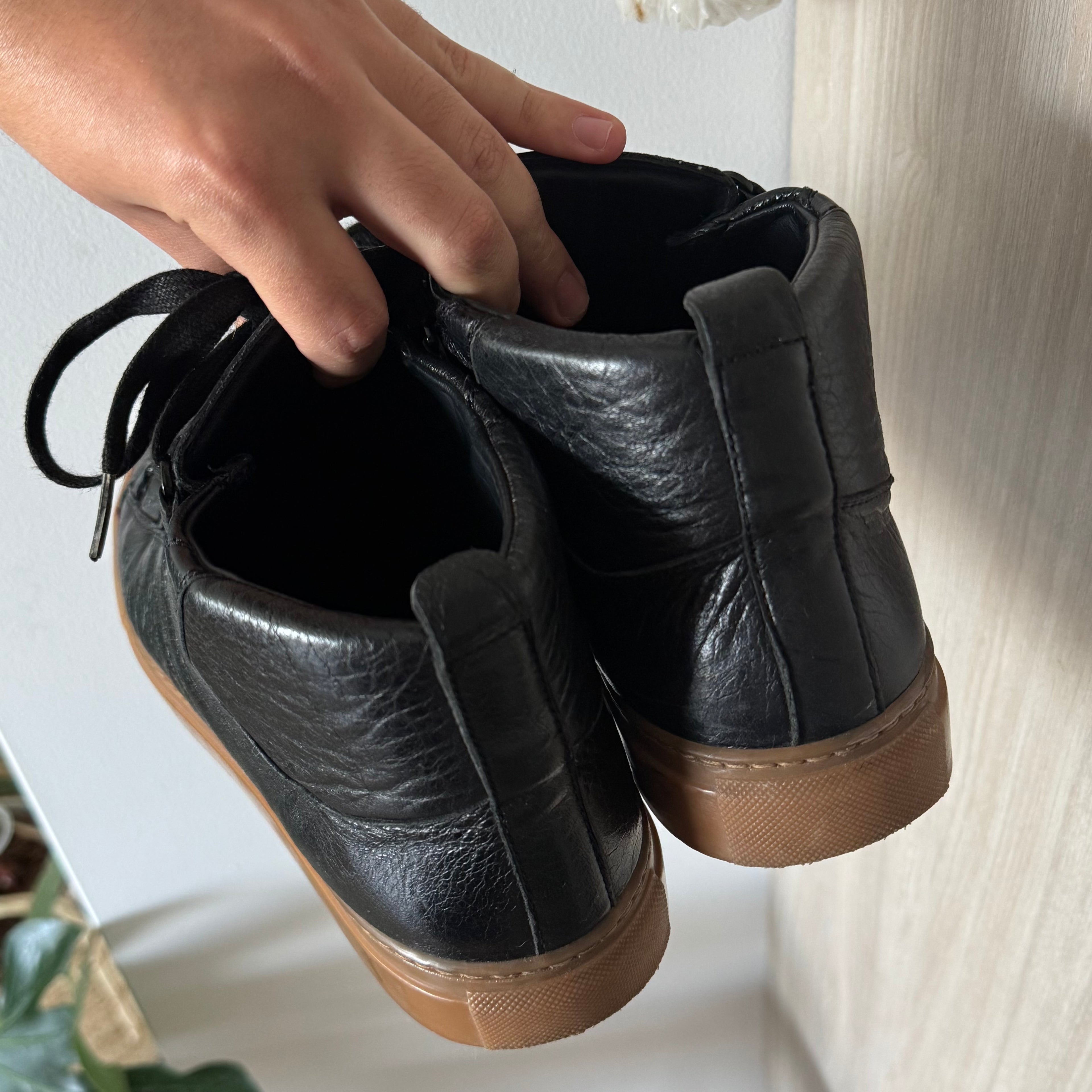 Balenciaga Arena High Top Black/Gum Sneakers