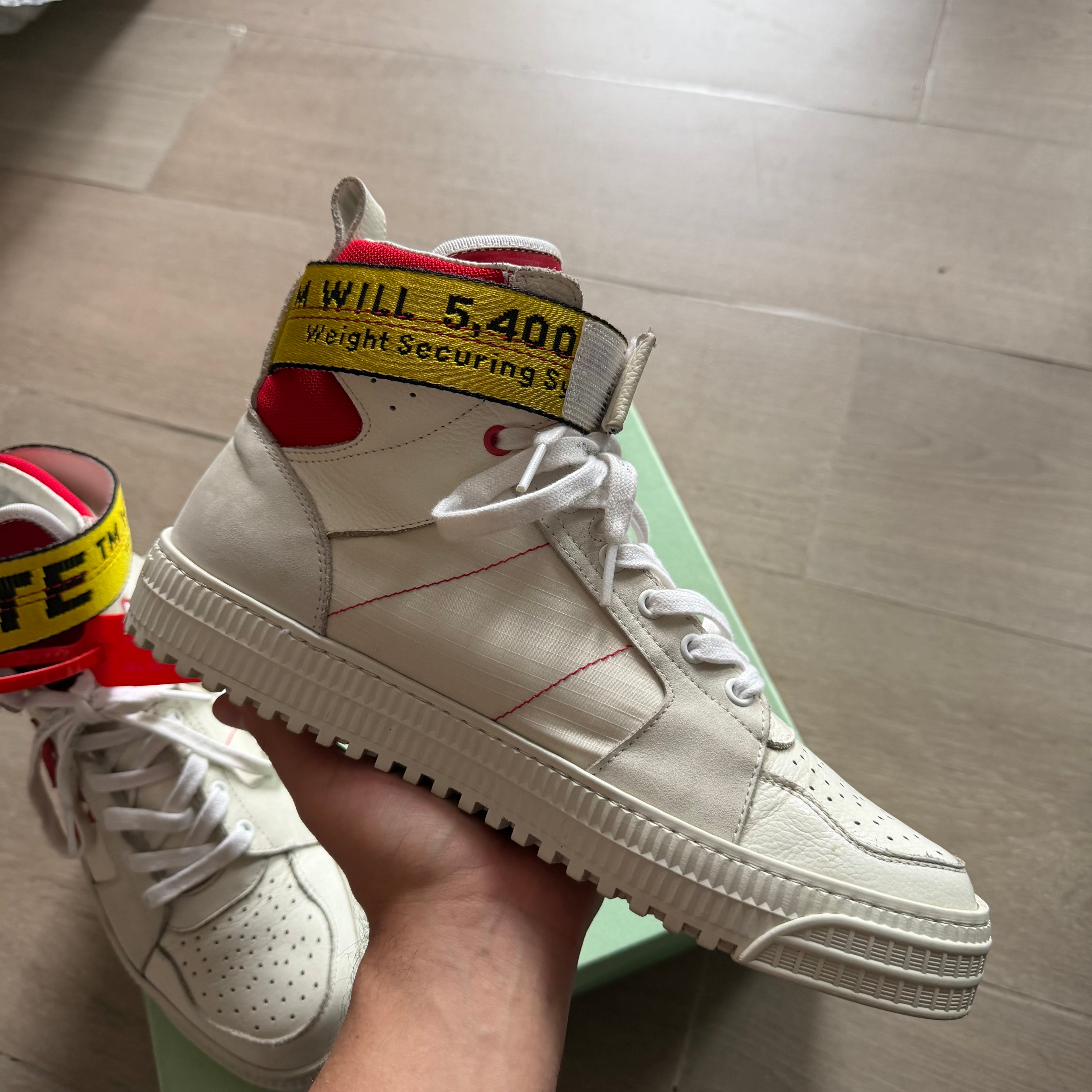 Off-White Industrial Belt Hi Top Sneaker White/Red