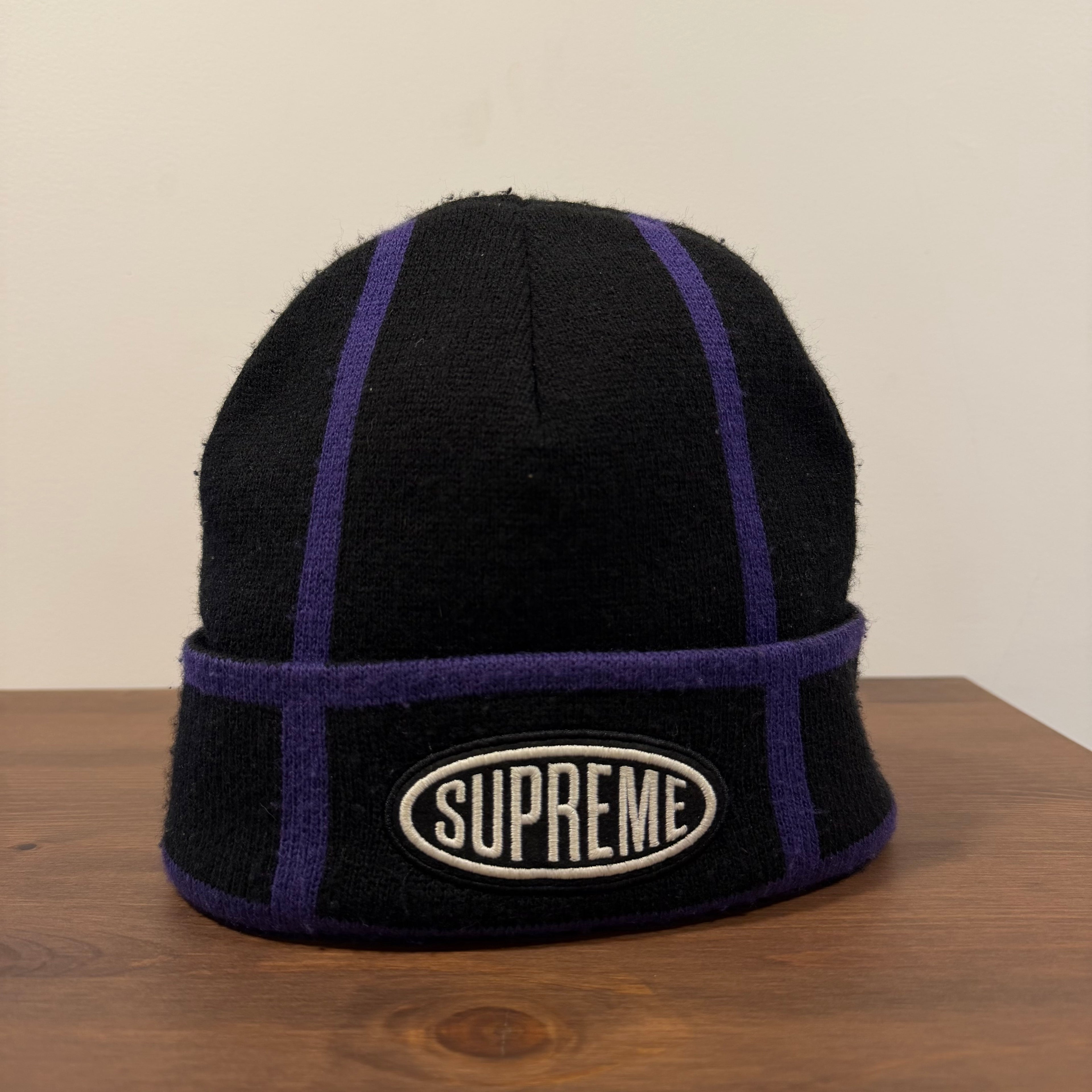 Supreme Grid Beanie Black